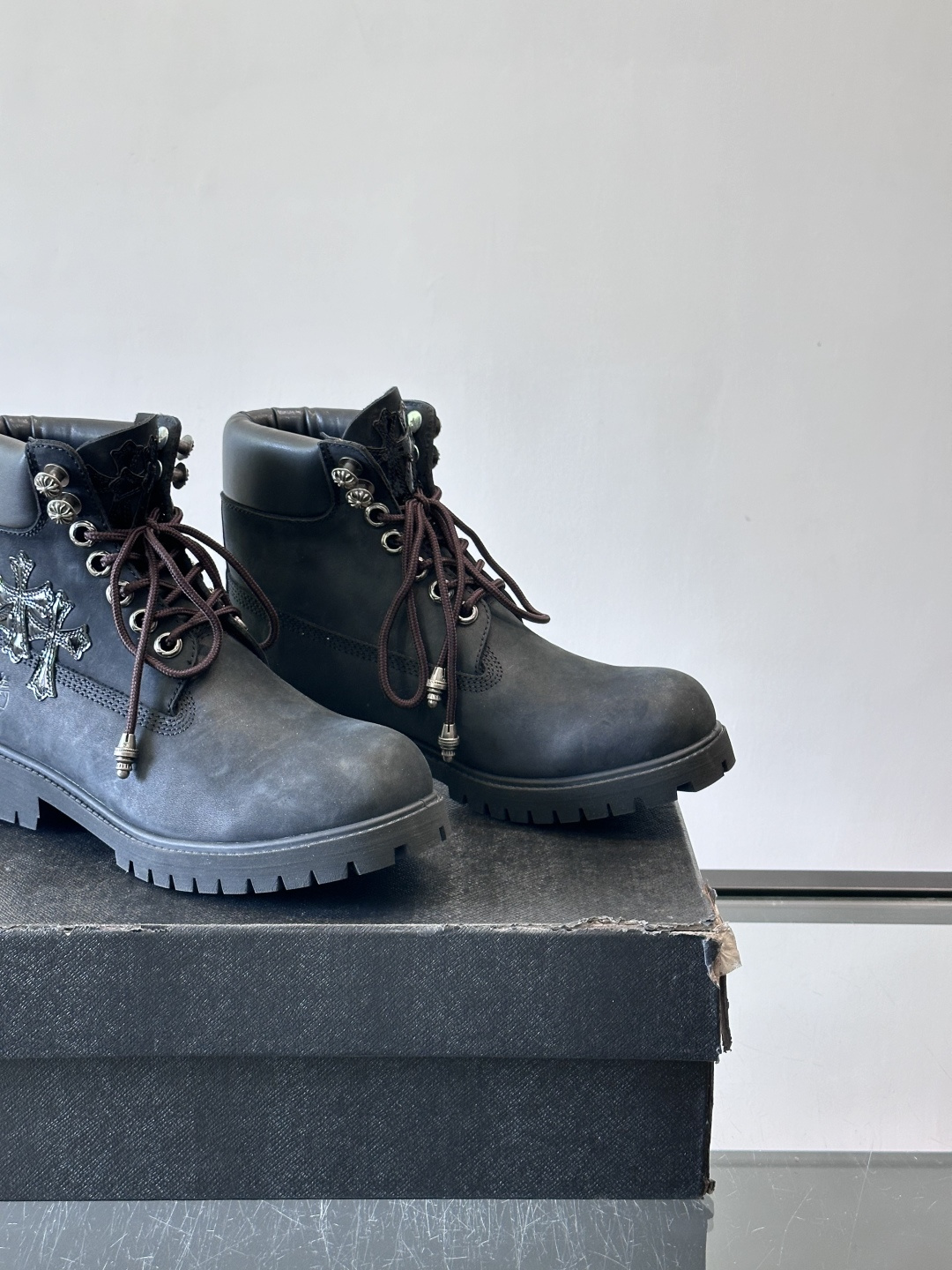 Chrome Hearts x Timberland联名大黄靴，经典10061款，双层牛皮革+黄色车线，