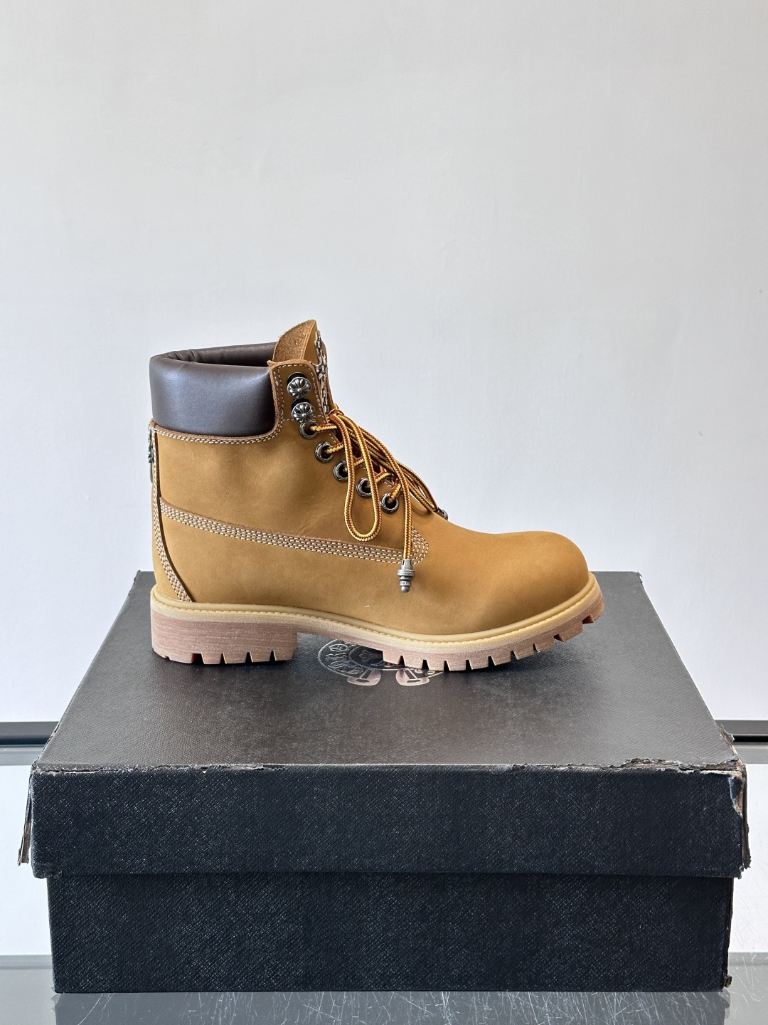 Chrome Hearts x Timberland联名大黄靴，经典10061款，双层牛皮革+黄色车线，