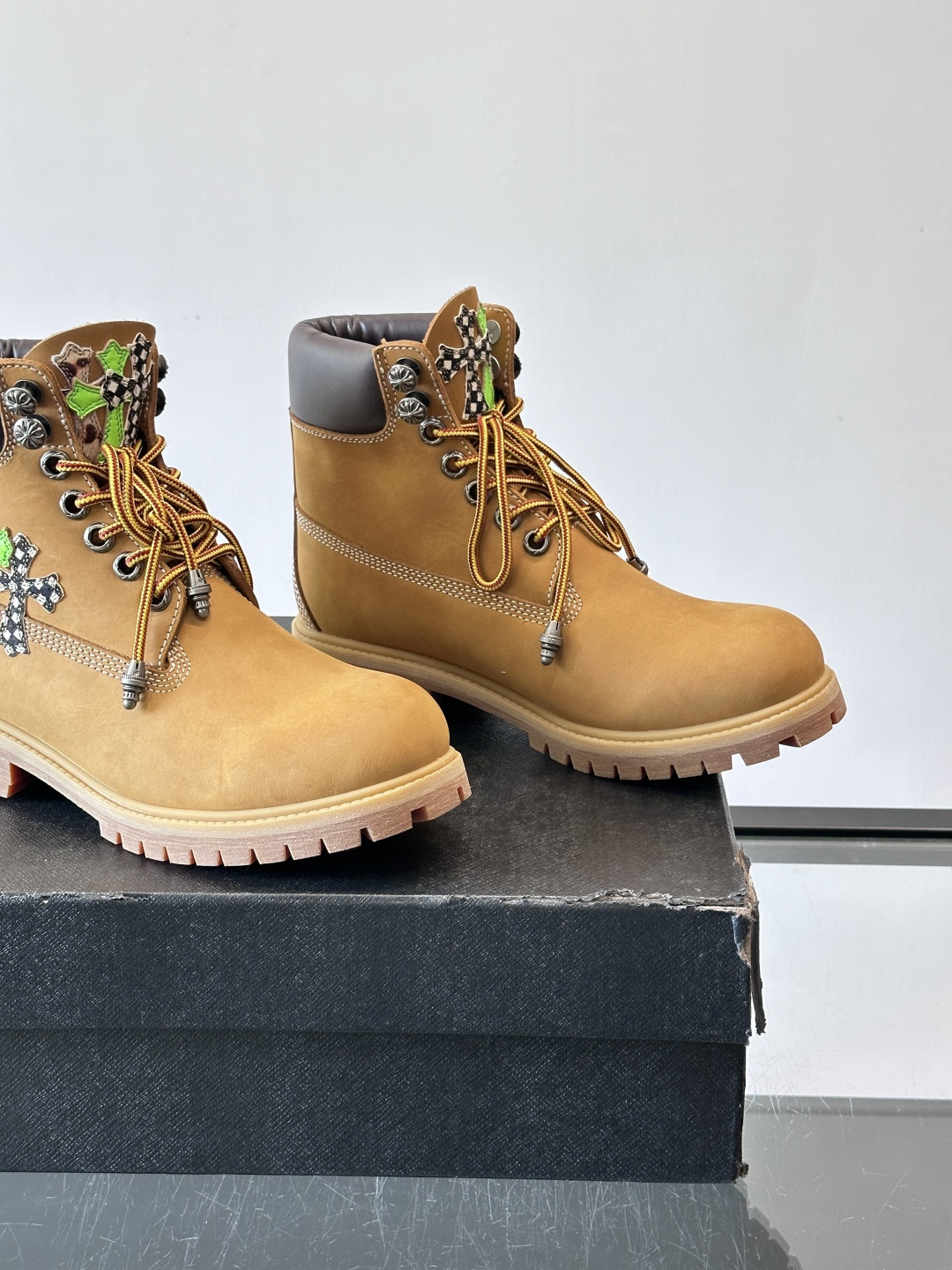 Chrome Hearts x Timberland联名大黄靴，经典10061款，双层牛皮革+黄色车线，