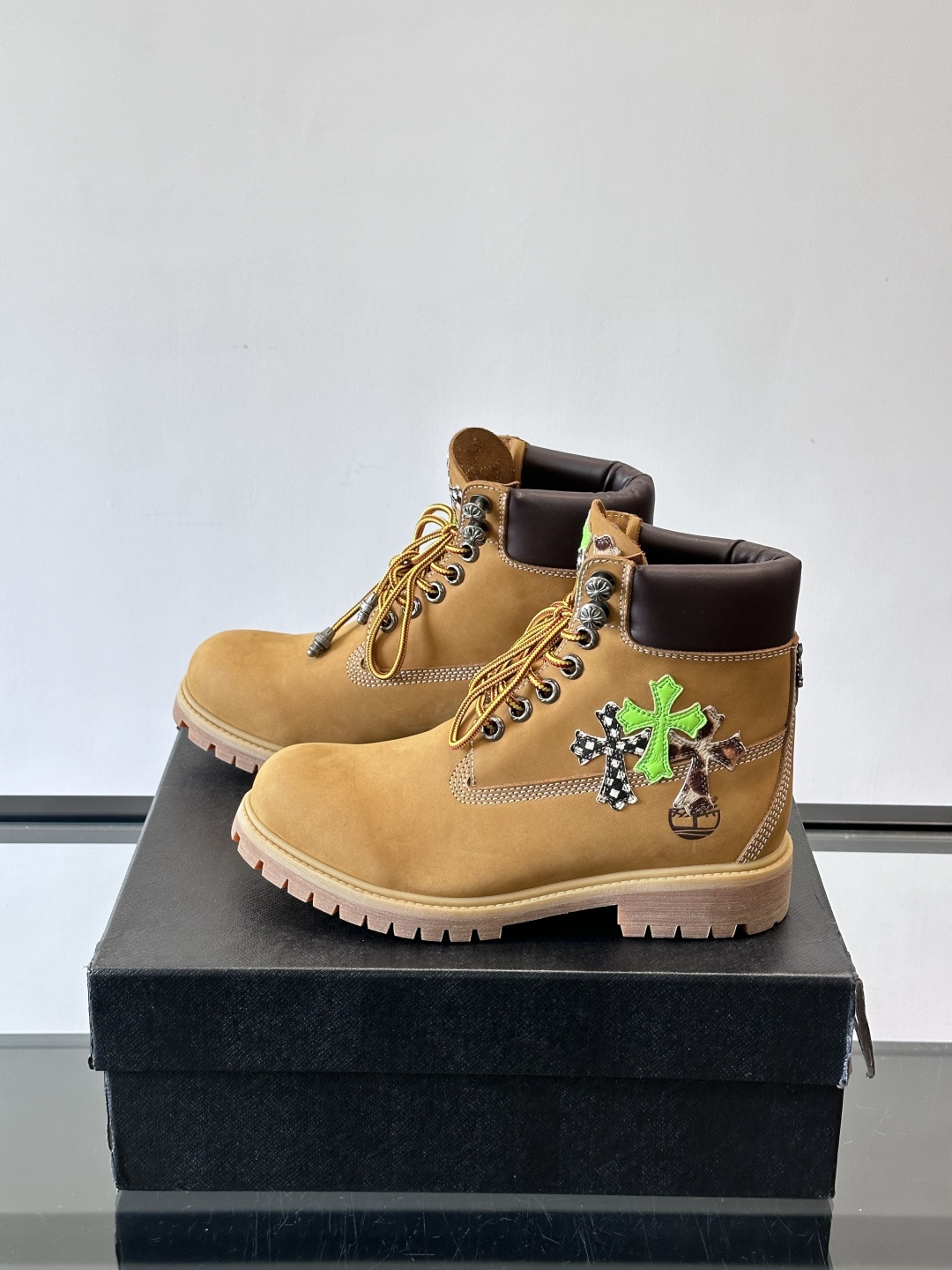 Chrome Hearts x Timberland联名大黄靴，经典10061款，双层牛皮革+黄色车线，
