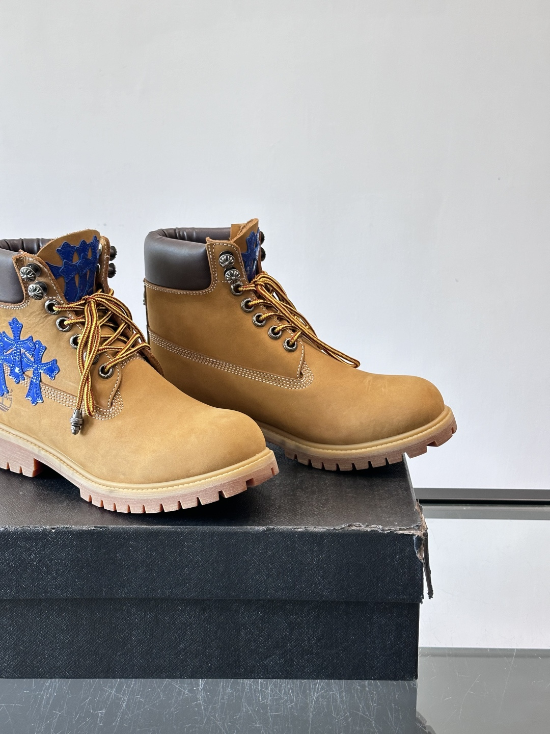 Chrome Hearts x Timberland联名大黄靴，经典10061款，双层牛皮革+黄色车线，