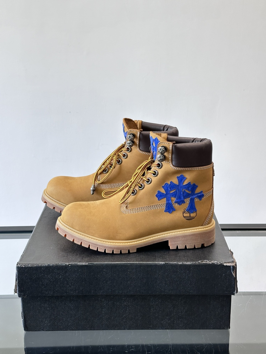 Chrome Hearts x Timberland联名大黄靴，经典10061款，双层牛皮革+黄色车线，