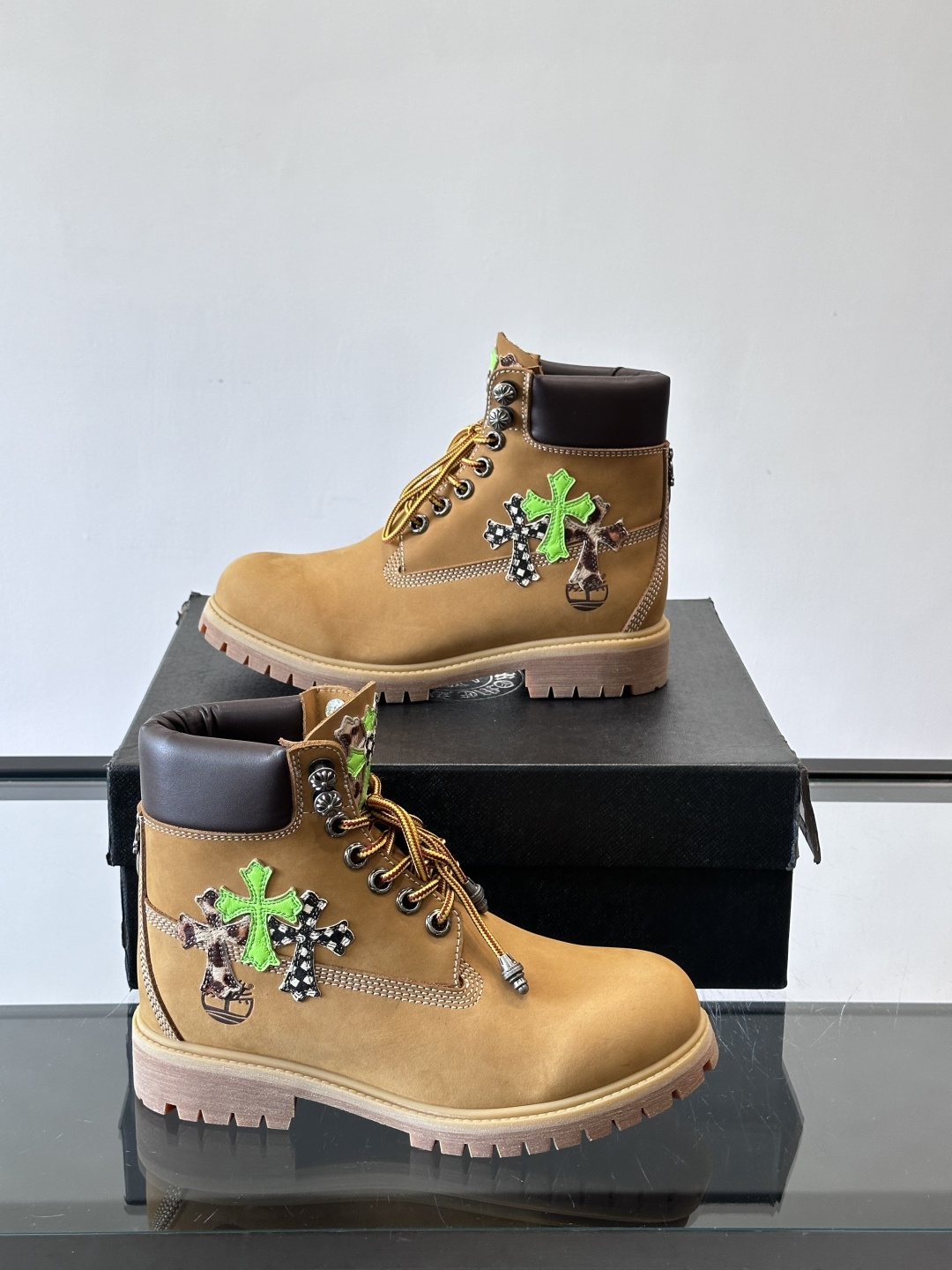 Chrome Hearts x Timberland联名大黄靴，经典10061款，双层牛皮革+黄色车线，