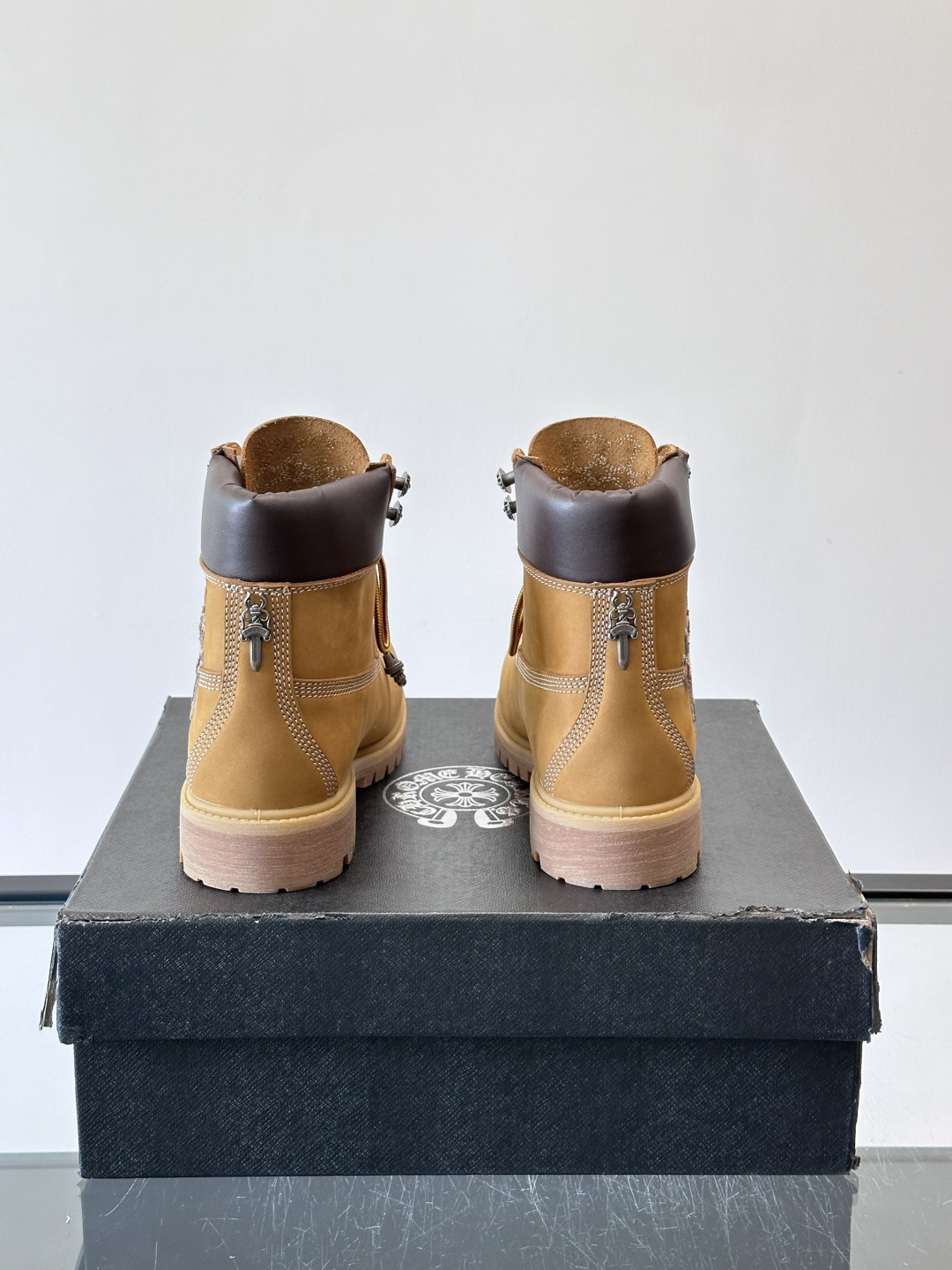 Chrome Hearts x Timberland联名大黄靴，经典10061款，双层牛皮革+黄色车线，