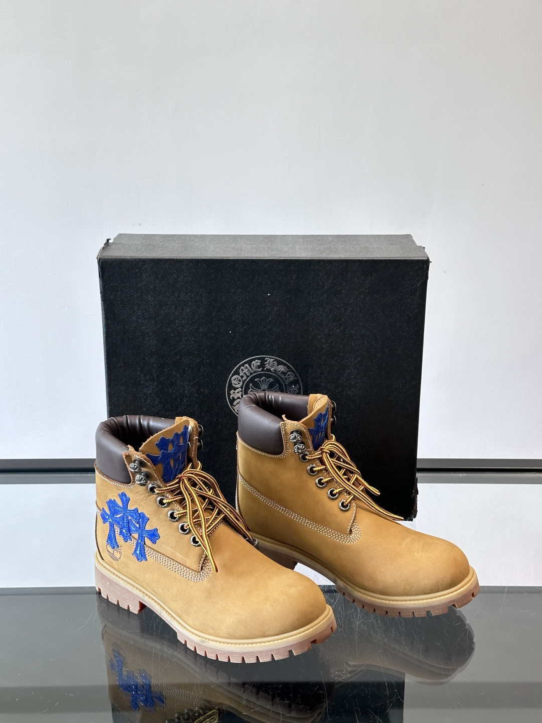 Chrome Hearts x Timberland联名大黄靴，经典10061款，双层牛皮革+黄色车线，
