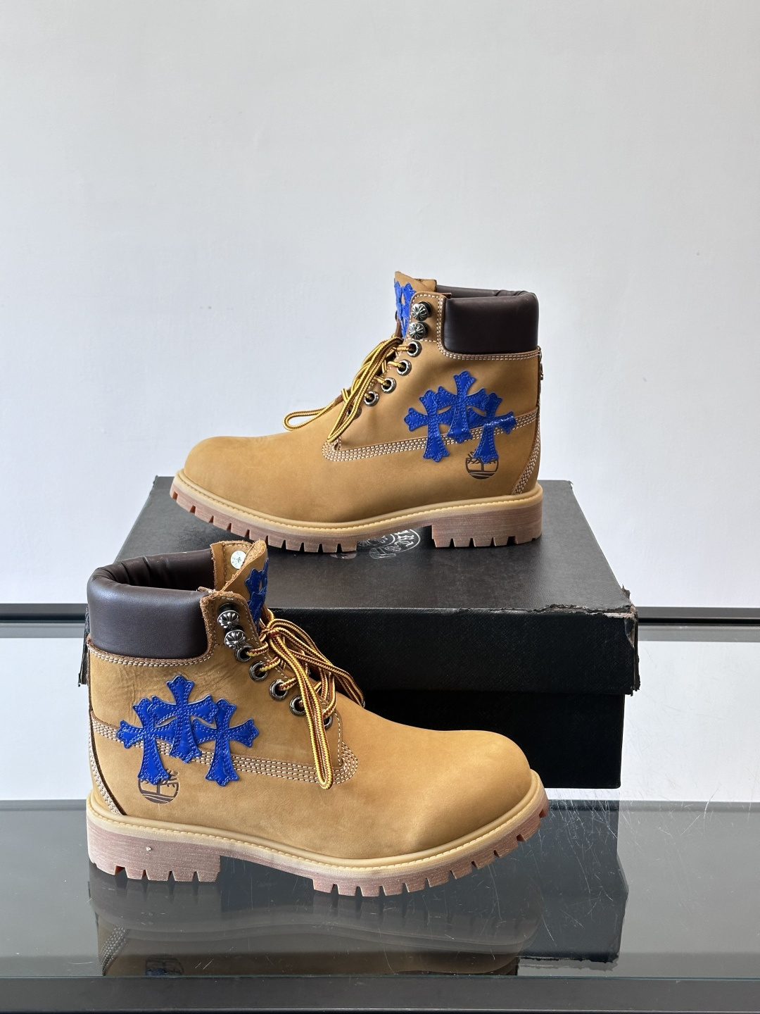 Chrome Hearts x Timberland联名大黄靴，经典10061款，双层牛皮革+黄色车线，