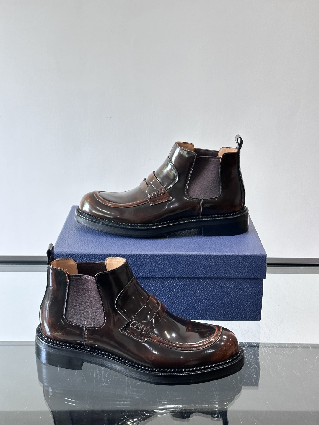 ◾️▫️Dio～r奢品男士高帮靴，纯手工制作，内外均为进口头层牛皮，高端精品精湛工艺，意大利进口双层真皮