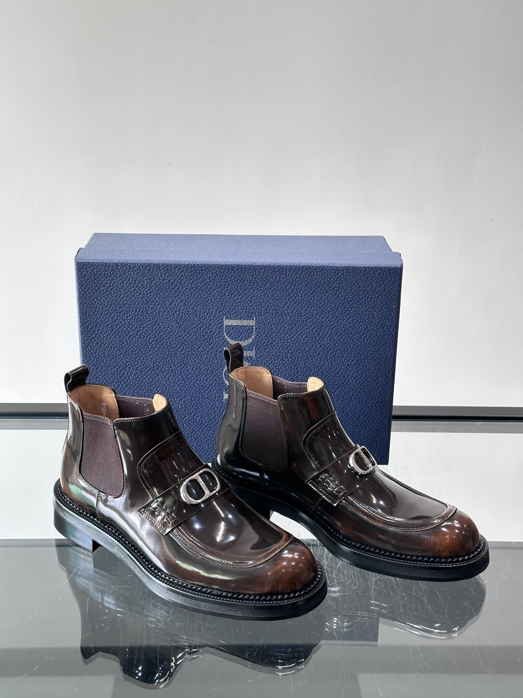 ◾️▫️Dio～r奢品男士高帮靴，纯手工制作，内外均为进口头层牛皮，高端精品精湛工艺，意大利进口双层真皮