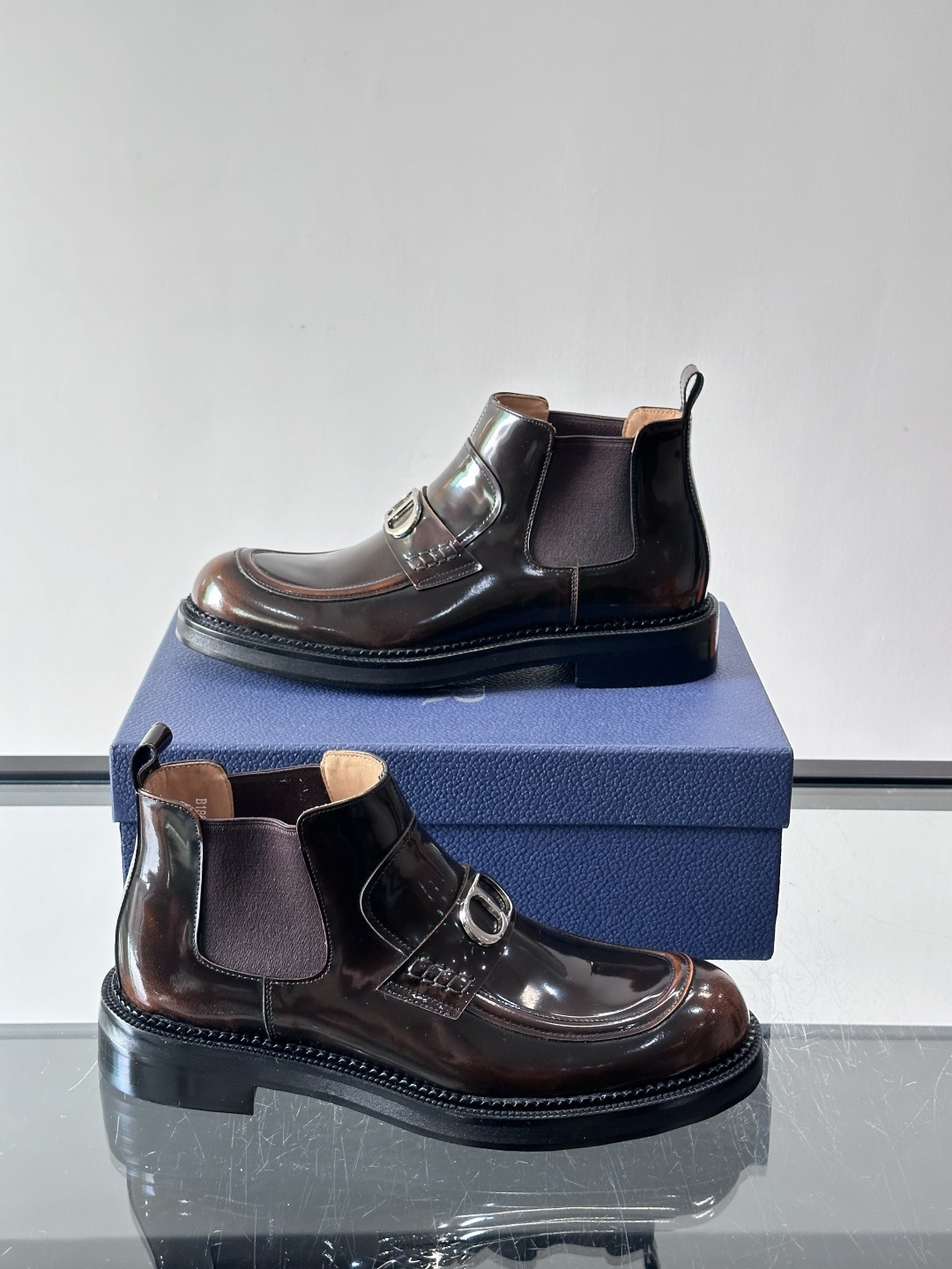 ◾️▫️Dio～r奢品男士高帮靴，纯手工制作，内外均为进口头层牛皮，高端精品精湛工艺，意大利进口双层真皮