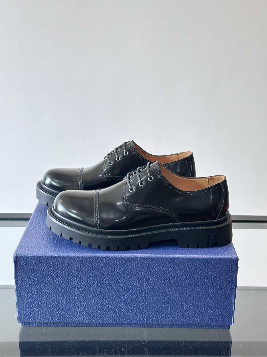 Dior 2026春季ExPlor德比鞋，黑色皮革+Oblique印花拼接，细节满分！厚底橡胶鞋底，防滑