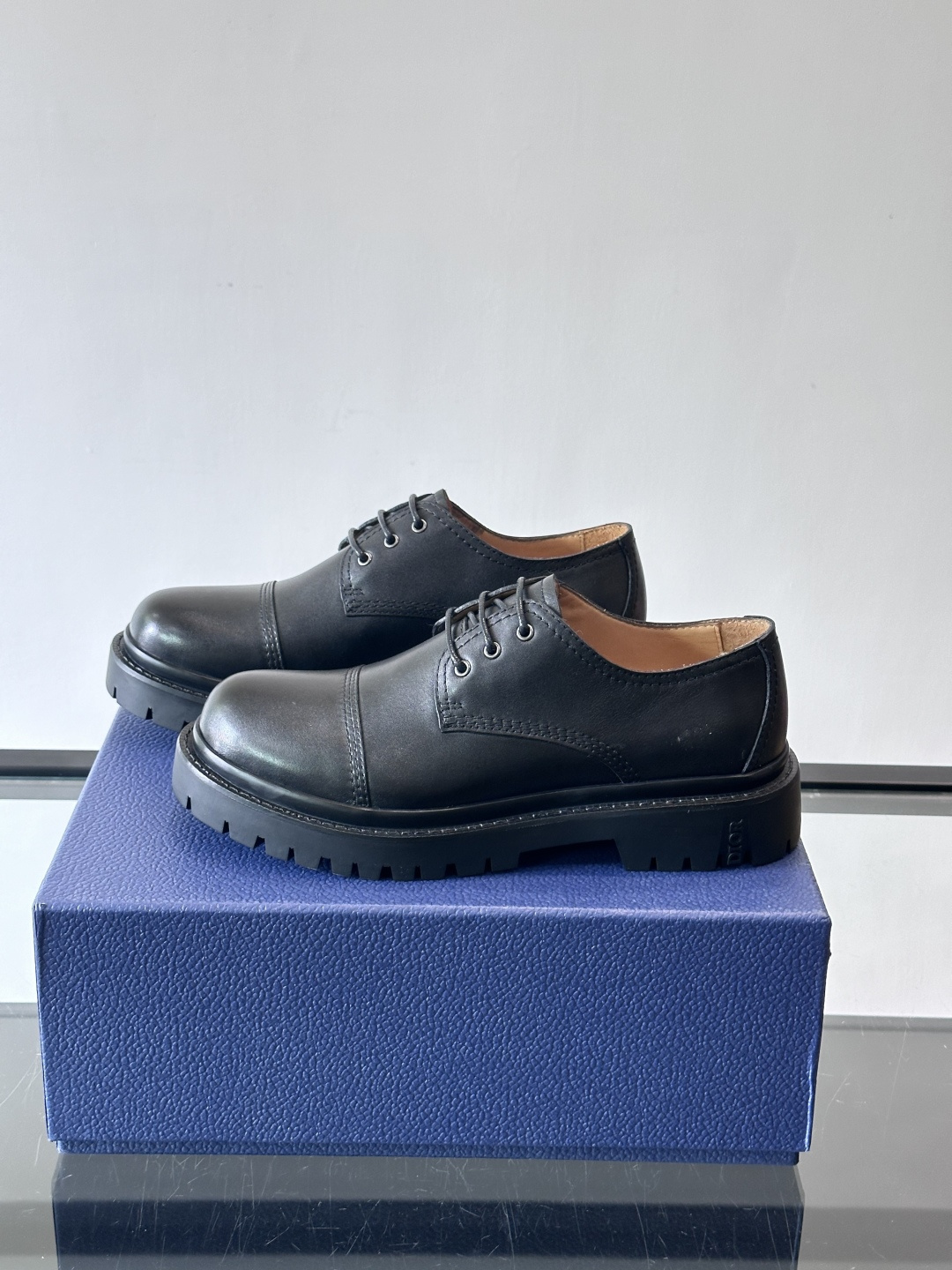 Dior 2026春季ExPlor德比鞋，黑色皮革+Oblique印花拼接，细节满分！厚底橡胶鞋底，防滑