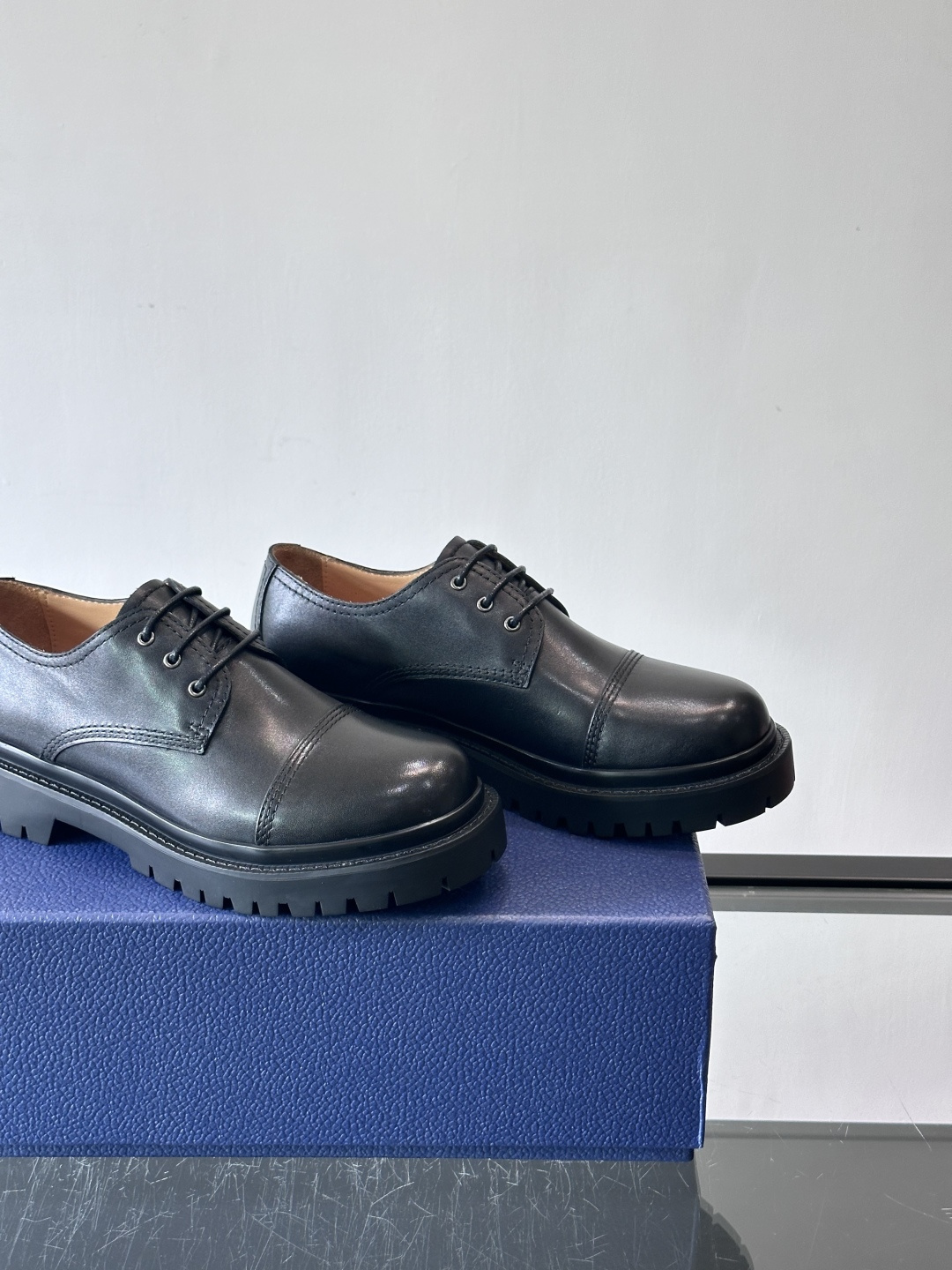 Dior 2026春季ExPlor德比鞋，黑色皮革+Oblique印花拼接，细节满分！厚底橡胶鞋底，防滑