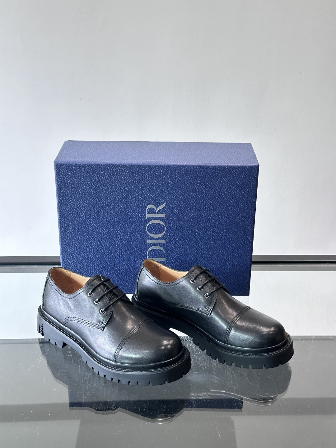 Dior 2026春季ExPlor德比鞋，黑色皮革+Oblique印花拼接，细节满分！厚底橡胶鞋底，防滑