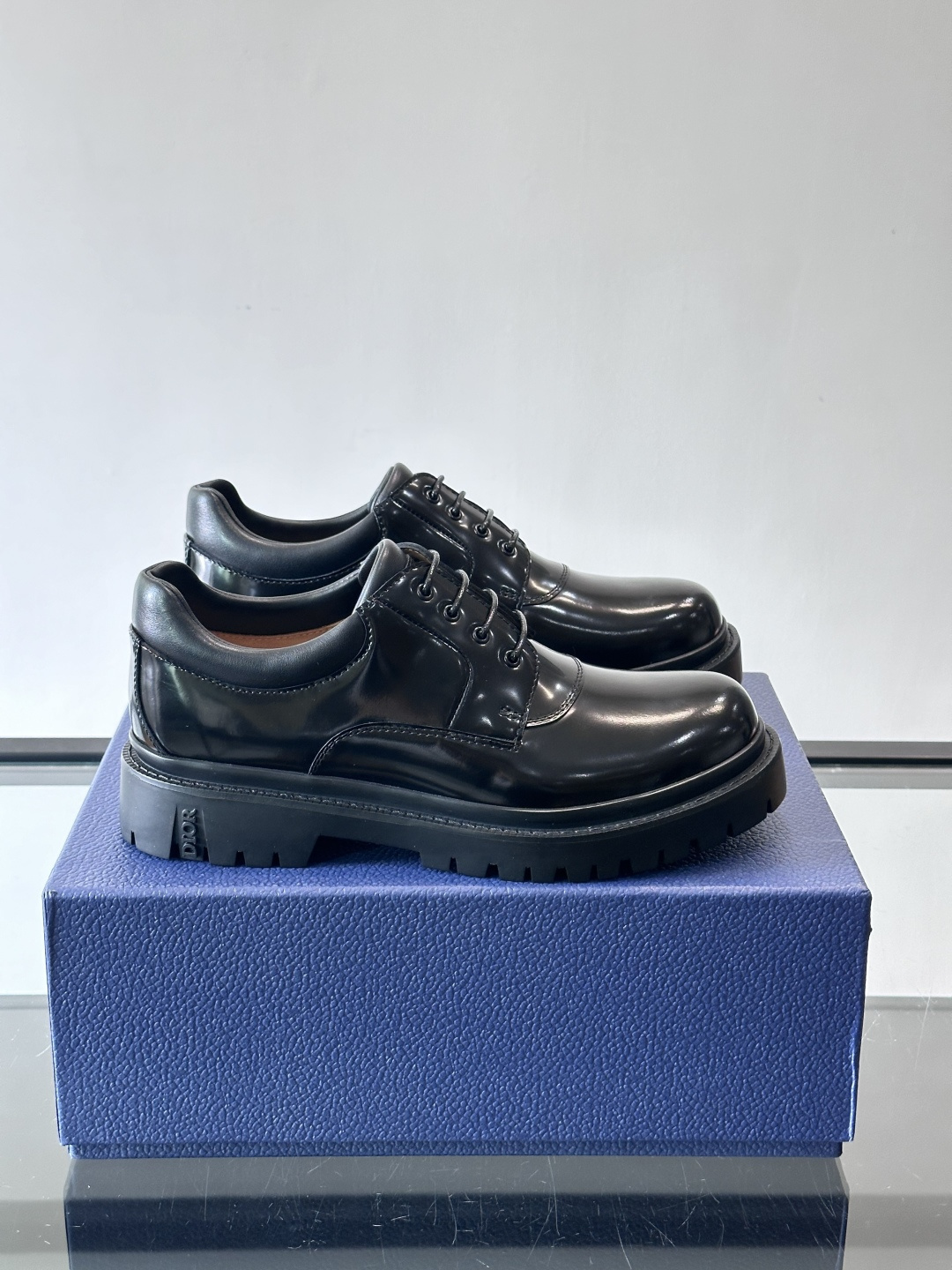 Dior 2026春季ExPlor德比鞋，黑色皮革+Oblique印花拼接，细节满分！厚底橡胶鞋底，防滑