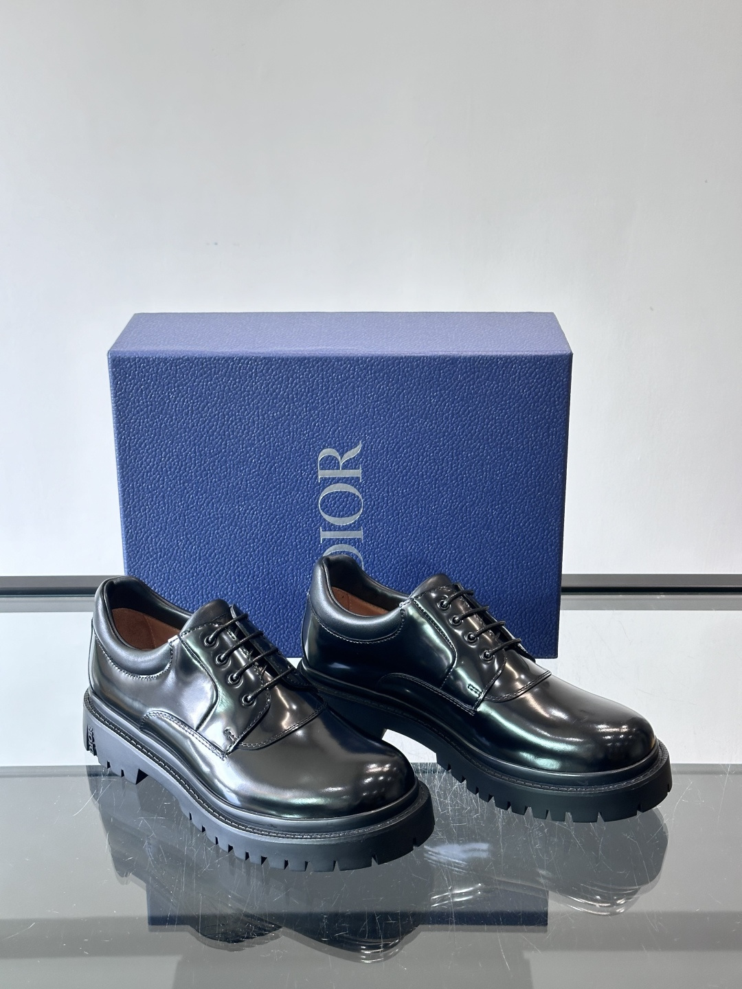 Dior 2026春季ExPlor德比鞋，黑色皮革+Oblique印花拼接，细节满分！厚底橡胶鞋底，防滑