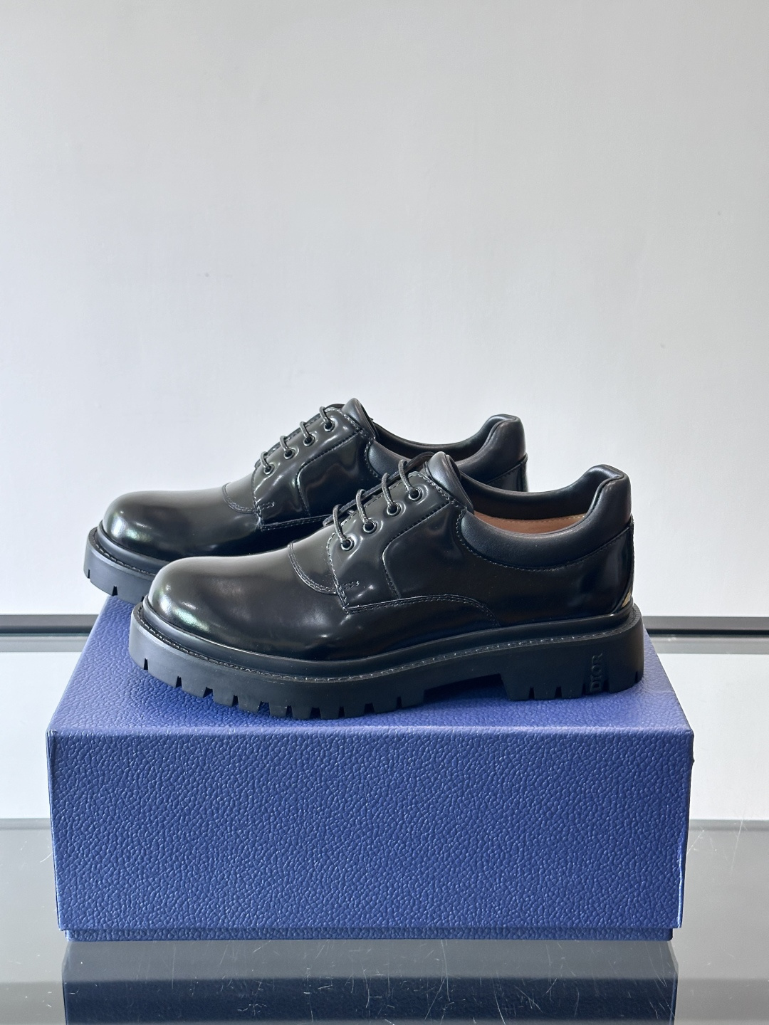 Dior 2026春季ExPlor德比鞋，黑色皮革+Oblique印花拼接，细节满分！厚底橡胶鞋底，防滑