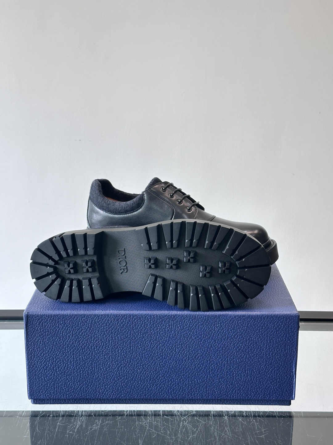 Dior 2026春季ExPlor德比鞋，黑色皮革+Oblique印花拼接，细节满分！厚底橡胶鞋底，防滑