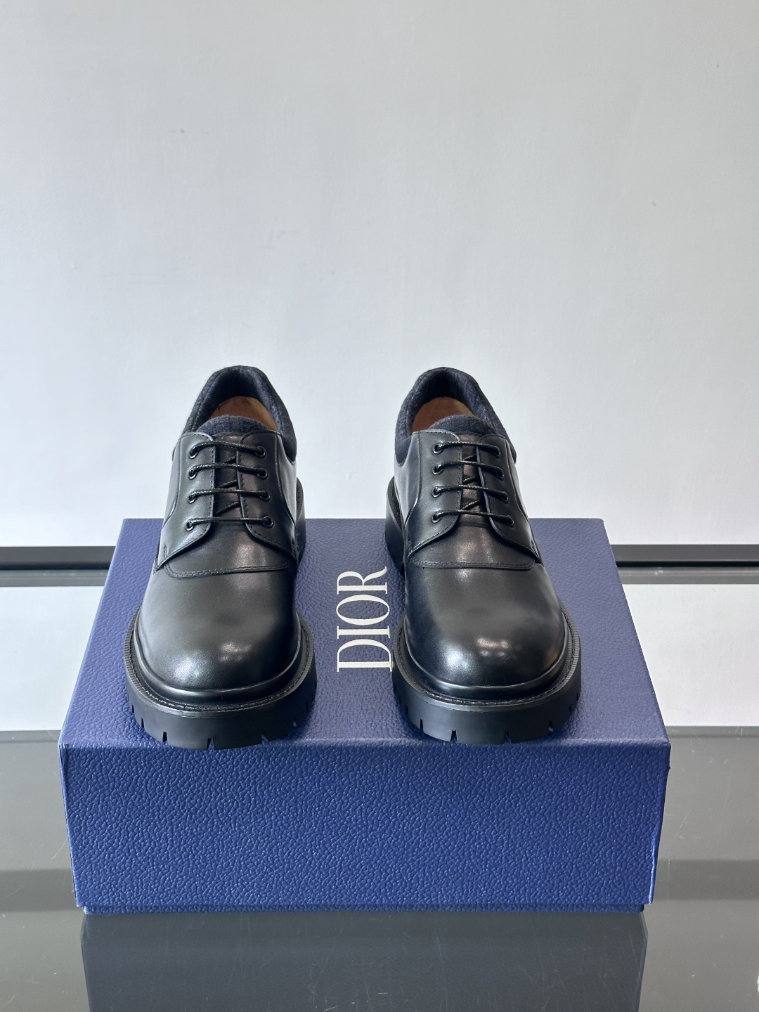 Dior 2026春季ExPlor德比鞋，黑色皮革+Oblique印花拼接，细节满分！厚底橡胶鞋底，防滑