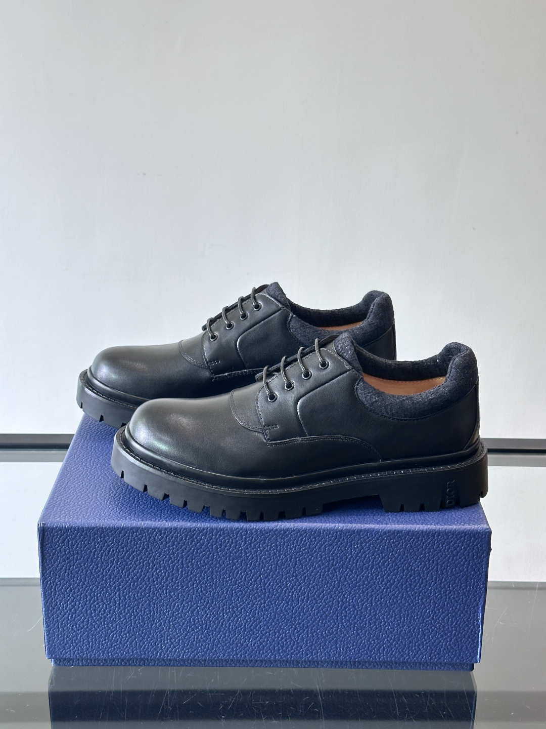 Dior 2026春季ExPlor德比鞋，黑色皮革+Oblique印花拼接，细节满分！厚底橡胶鞋底，防滑