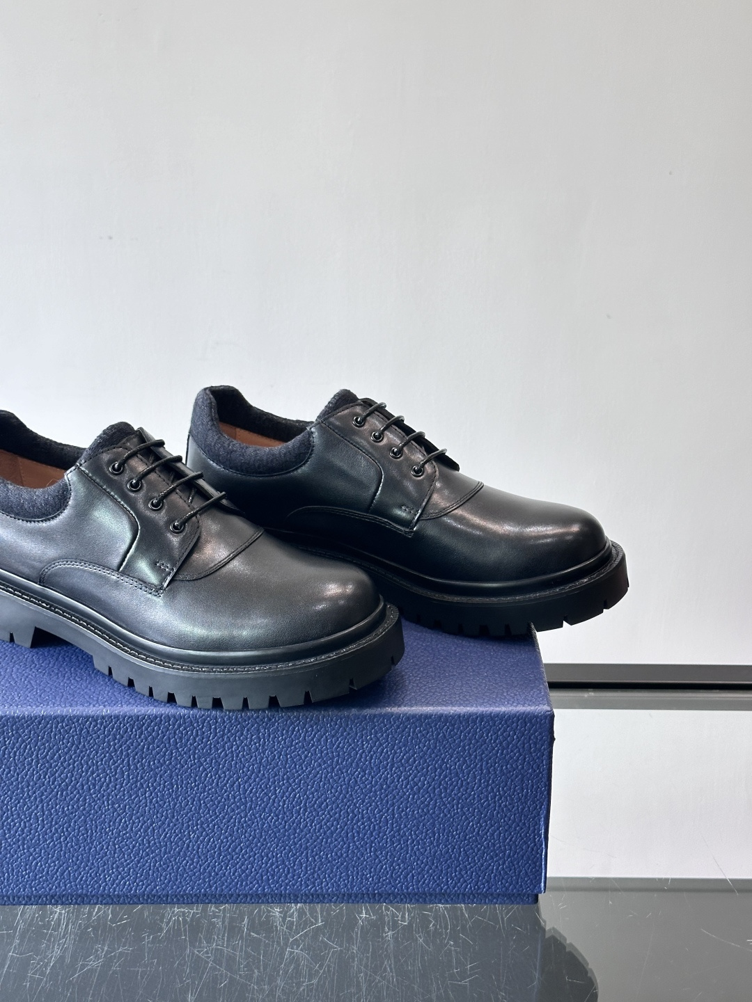 Dior 2026春季ExPlor德比鞋，黑色皮革+Oblique印花拼接，细节满分！厚底橡胶鞋底，防滑