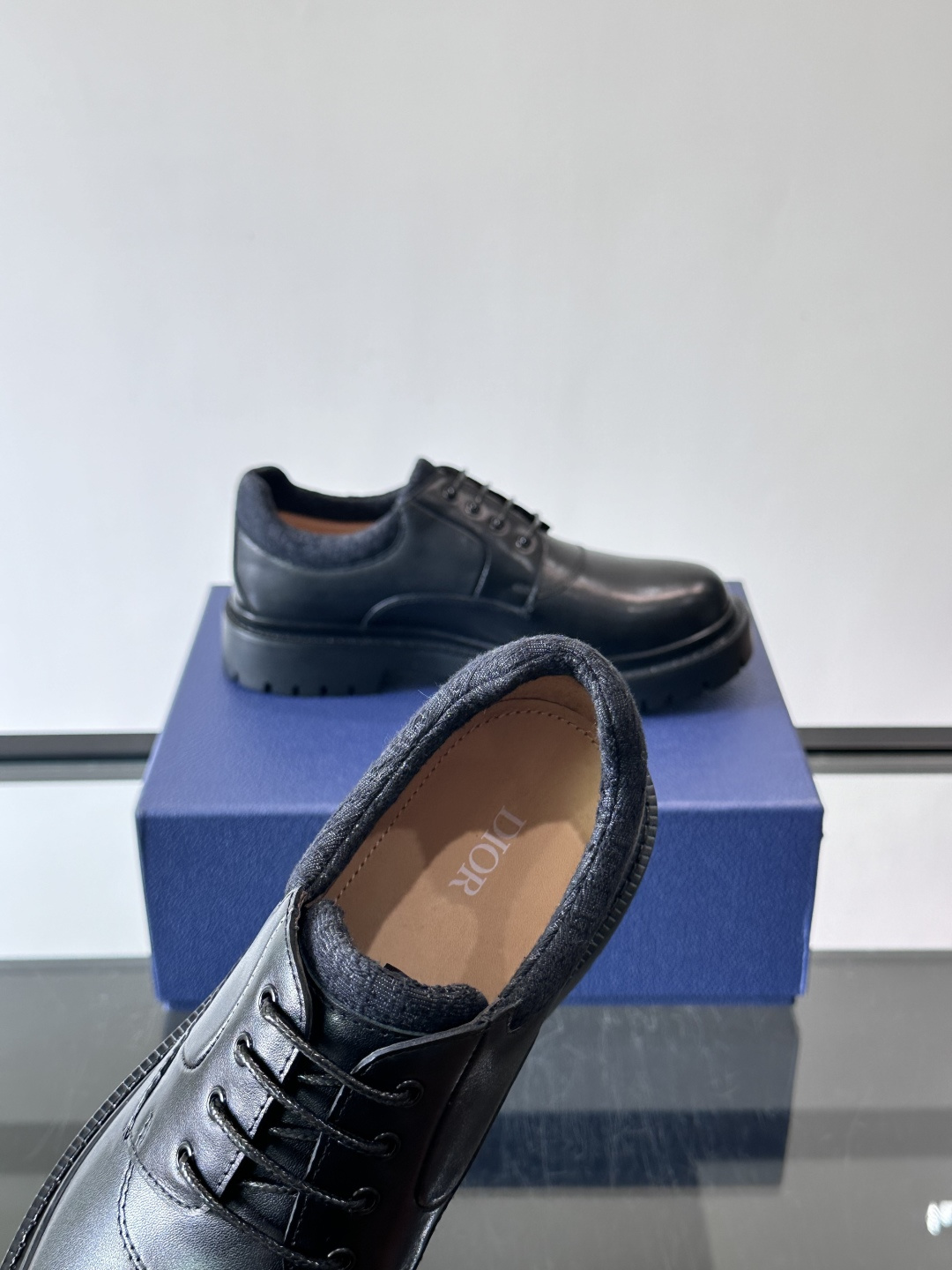 Dior 2026春季ExPlor德比鞋，黑色皮革+Oblique印花拼接，细节满分！厚底橡胶鞋底，防滑