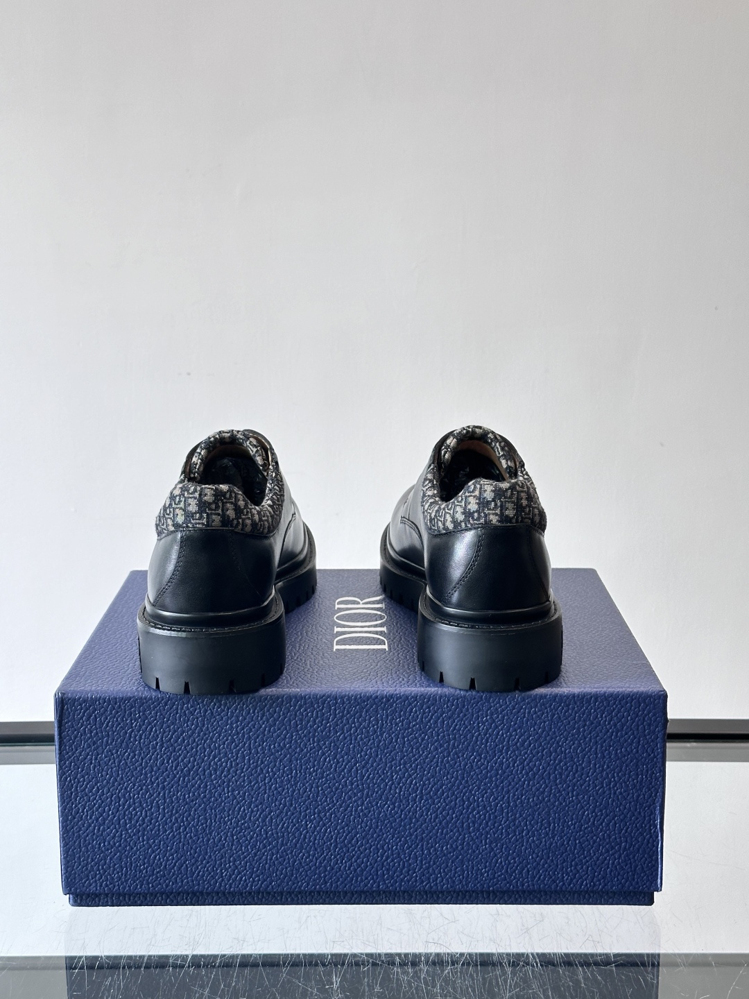 Dior 2026春季ExPlor德比鞋，黑色皮革+Oblique印花拼接，细节满分！厚底橡胶鞋底，防滑