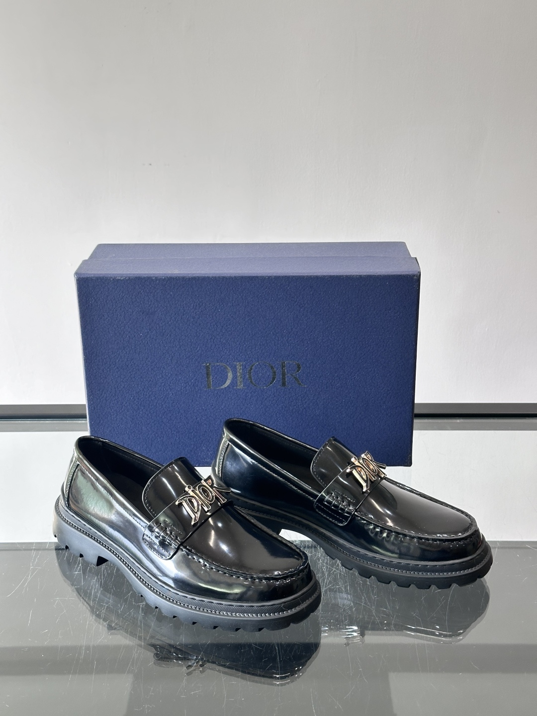 Dior 2026春季男士德比鞋，黑色皮革+Oblique印花拼接，细节满分！厚底橡胶鞋底，防滑又舒适，