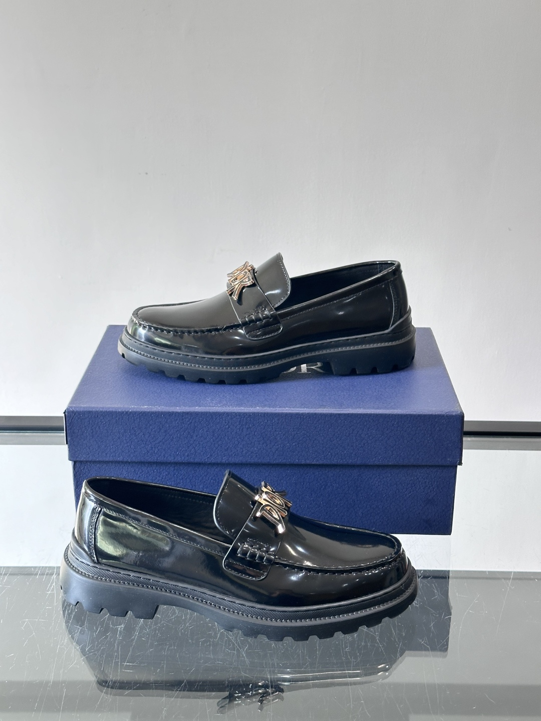 Dior 2026春季男士德比鞋，黑色皮革+Oblique印花拼接，细节满分！厚底橡胶鞋底，防滑又舒适，