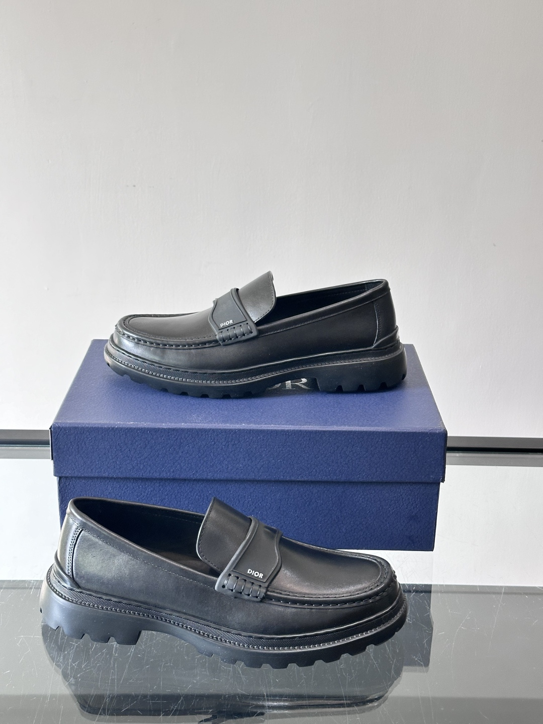 Dior 2026春季男士德比鞋，黑色皮革+Oblique印花拼接，细节满分！厚底橡胶鞋底，防滑又舒适，