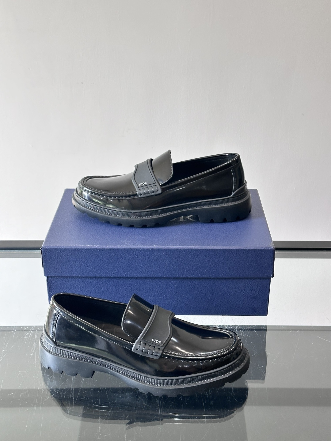 Dior 2026春季男士德比鞋，黑色皮革+Oblique印花拼接，细节满分！厚底橡胶鞋底，防滑又舒适，