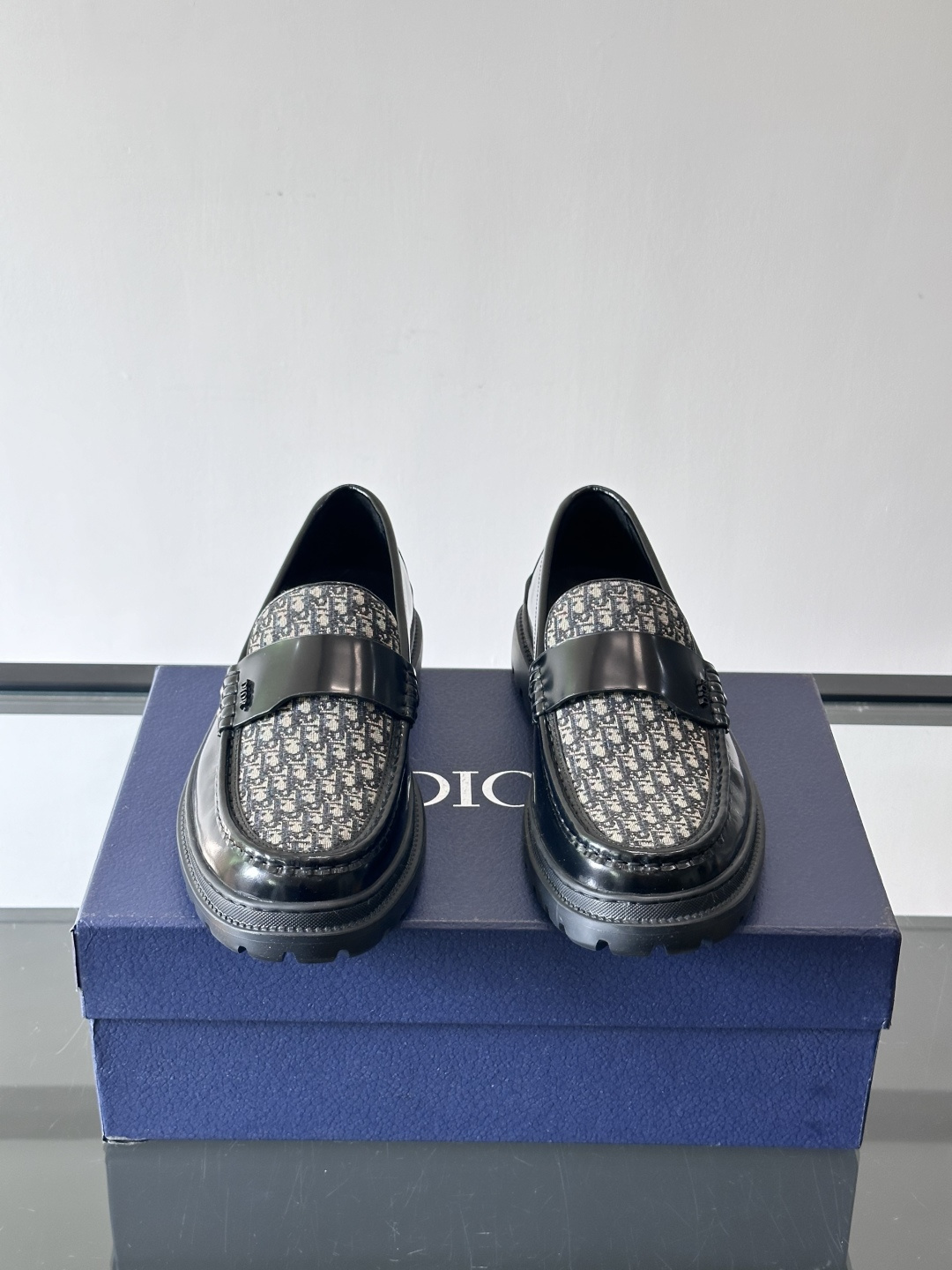 Dior 2026春季男士德比鞋，黑色皮革+Oblique印花拼接，细节满分！厚底橡胶鞋底，防滑又舒适，