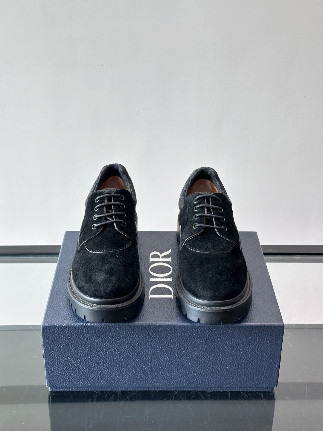 Dior 2026春季Explor德比鞋，黑色皮革+Oblique印花拼接，细节满分！厚底橡胶鞋底，防滑