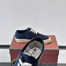 Loro Piana Nantucket Walk帆布鞋,帆布+白色鞋带,简约低调,真皮中底+橡胶鞋底, Loro Piana Nantucket Walk帆布鞋,帆布+白色鞋带,简约低调,真皮中底+橡胶鞋底,