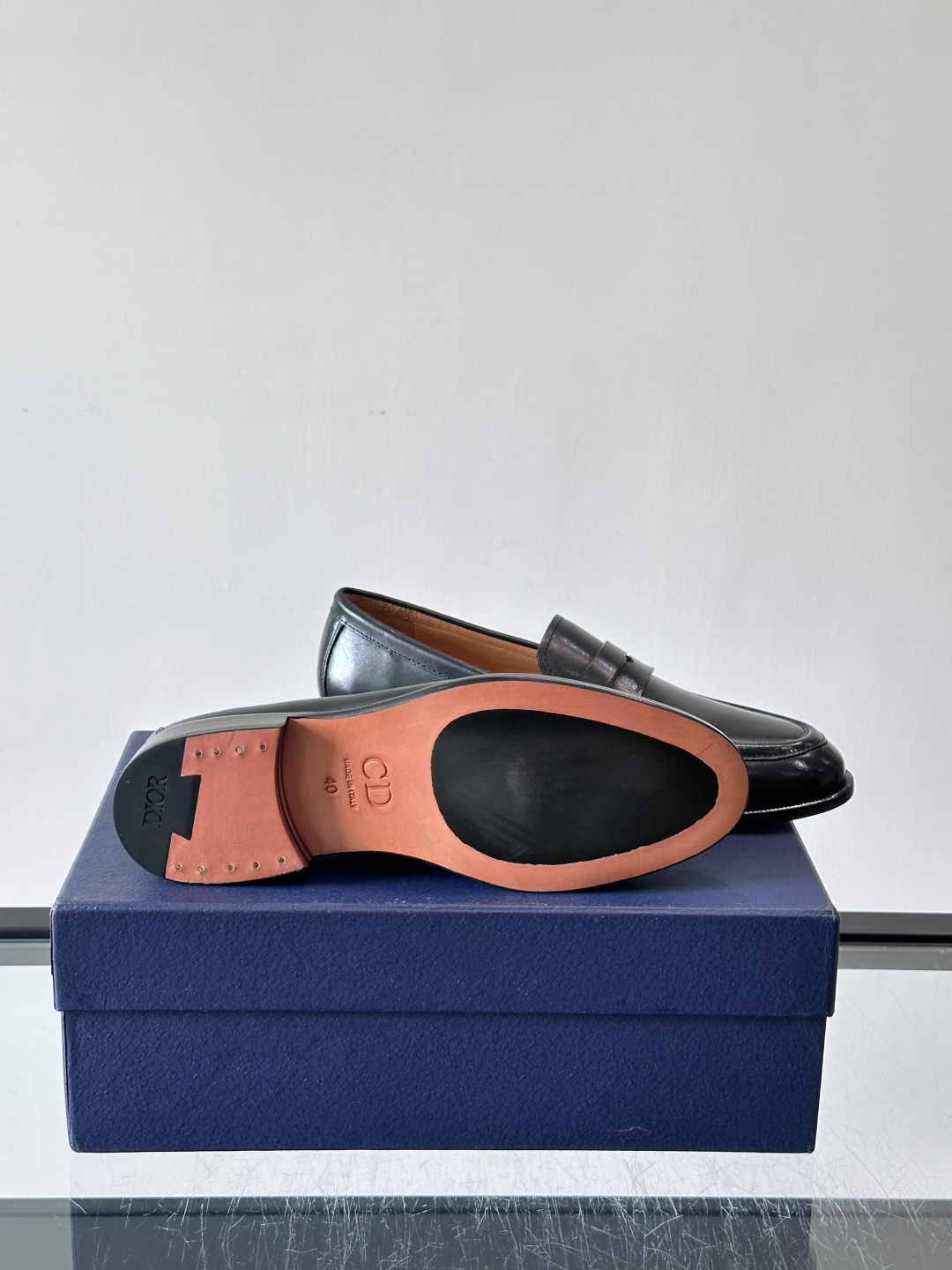 Dior D Metal Logo Leather Loafers