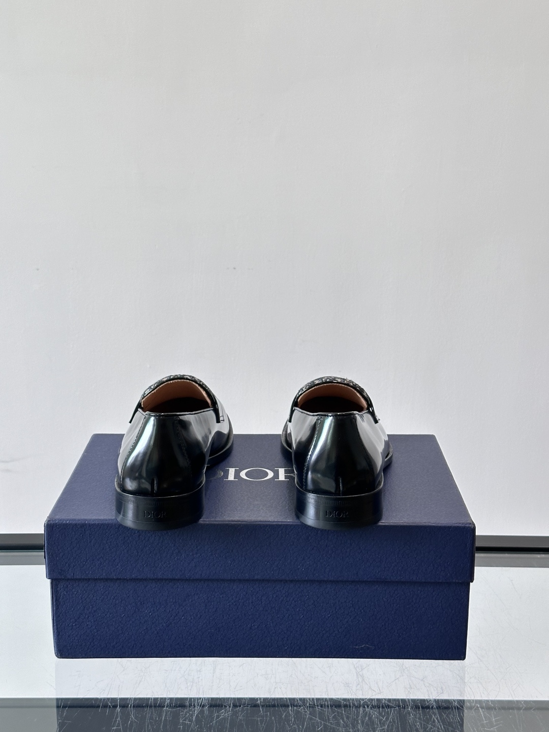 Dior Shiny Leather Oblique Spliced Loafers