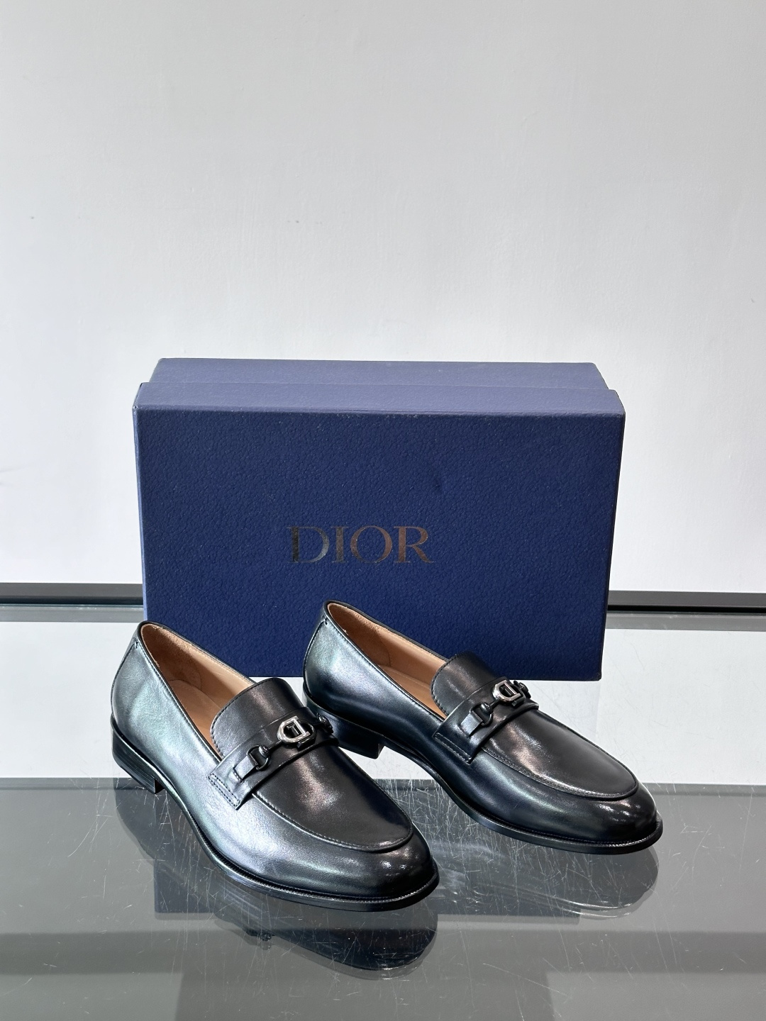 Dior CD Buckle Leather Loafers