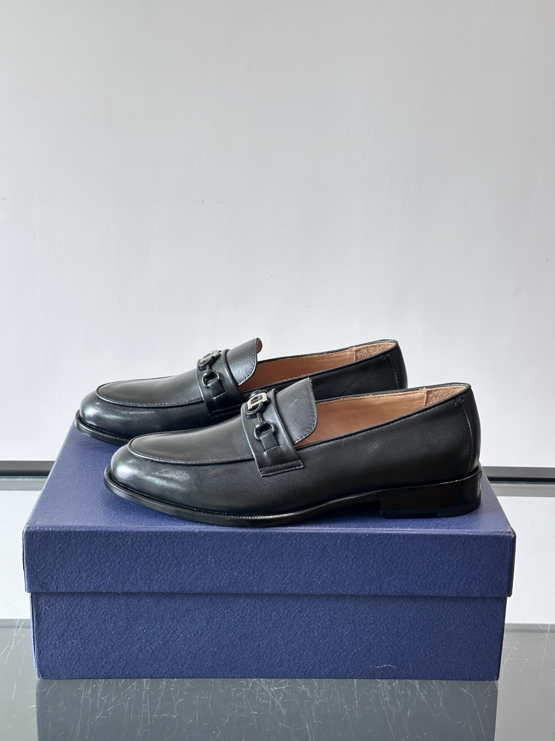 Dior CD Buckle Leather Loafers
