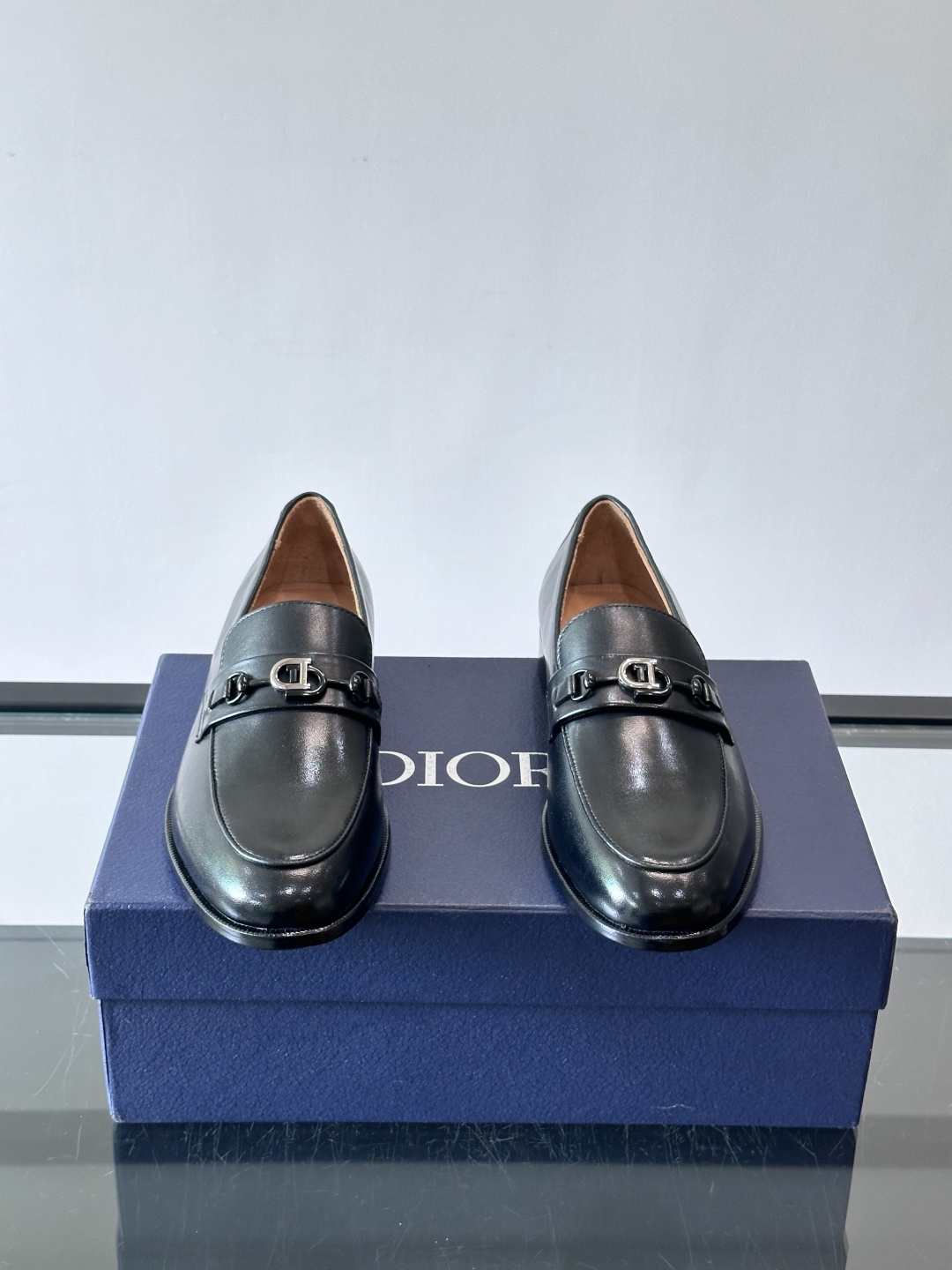 Dior CD Buckle Leather Loafers