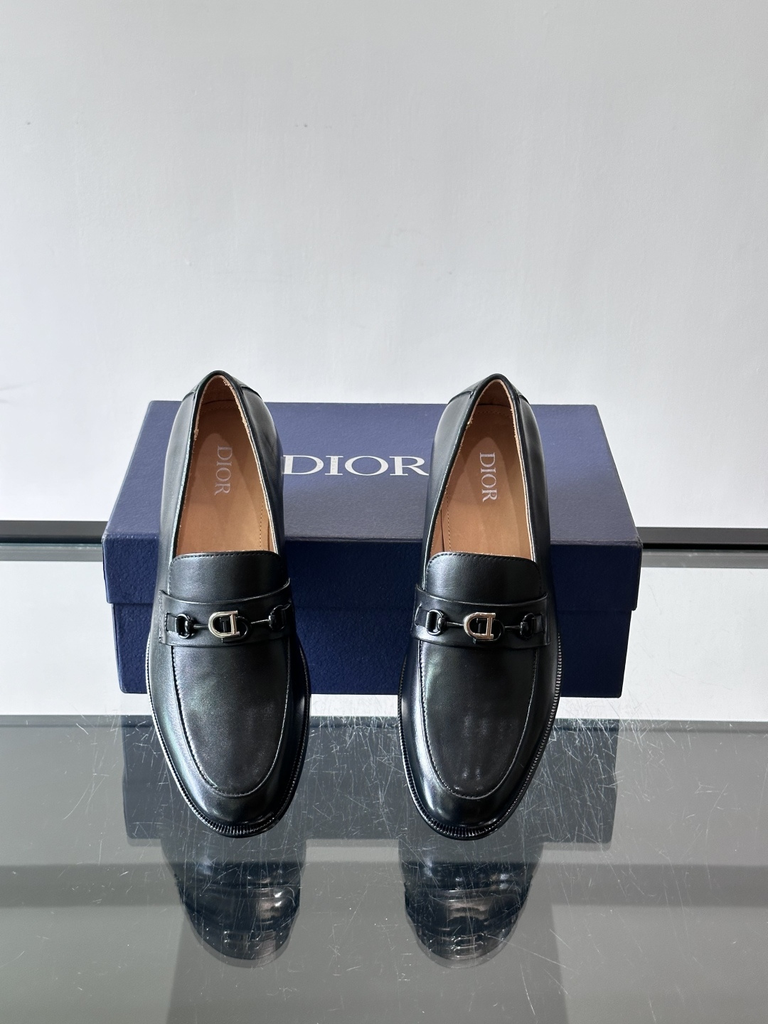Dior CD Buckle Leather Loafers