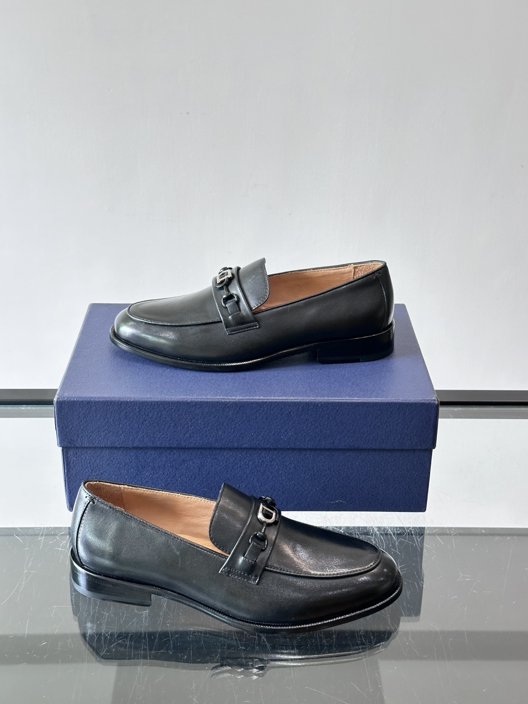 Dior CD Buckle Leather Loafers