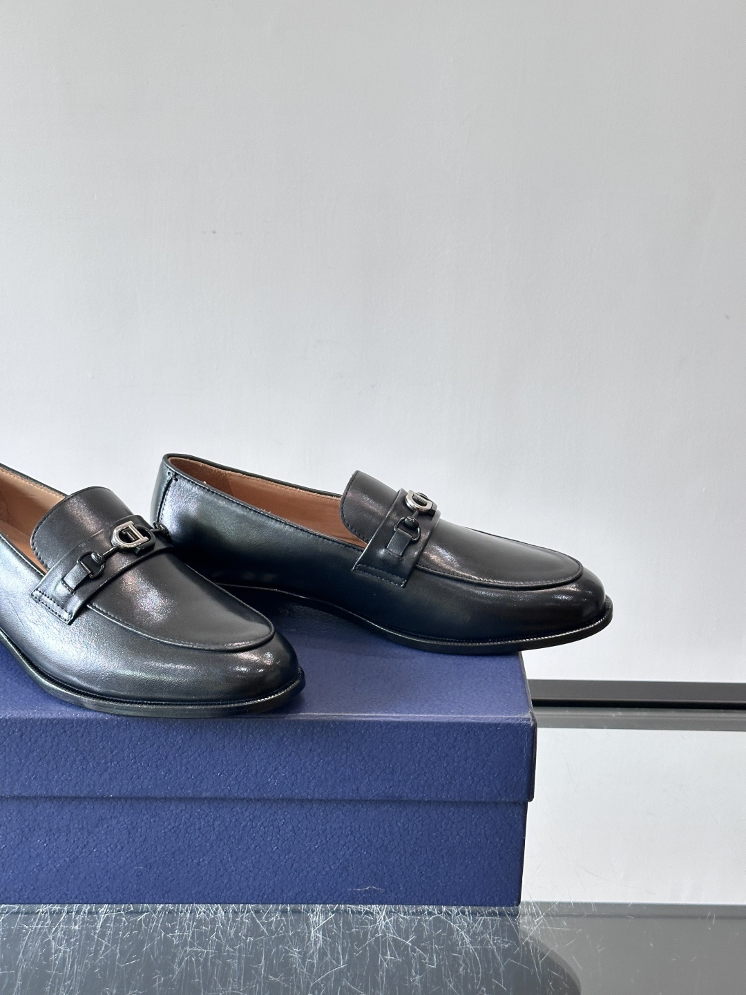 Dior CD Buckle Leather Loafers
