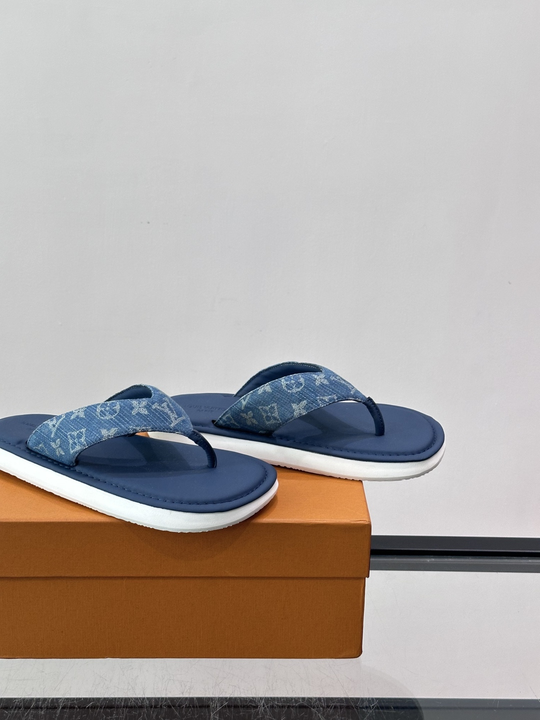 LV Monogram Denim Flip Flops