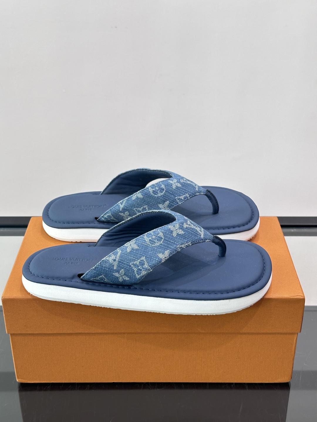 LV Monogram Denim Flip Flops