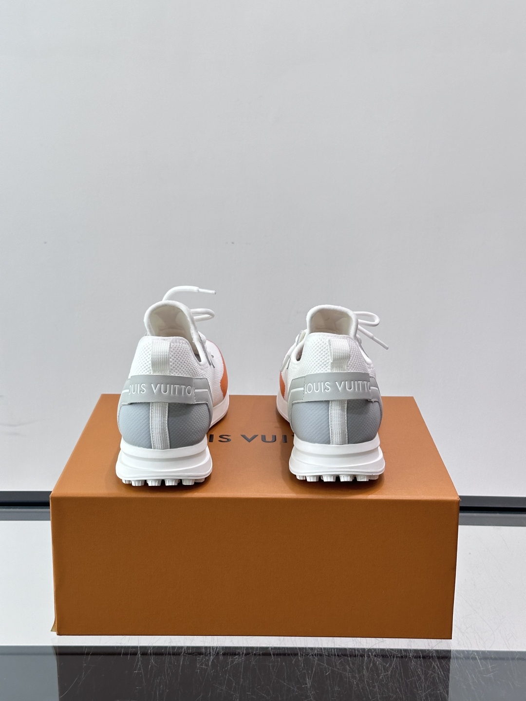 LV White Orange Mesh Sneakers