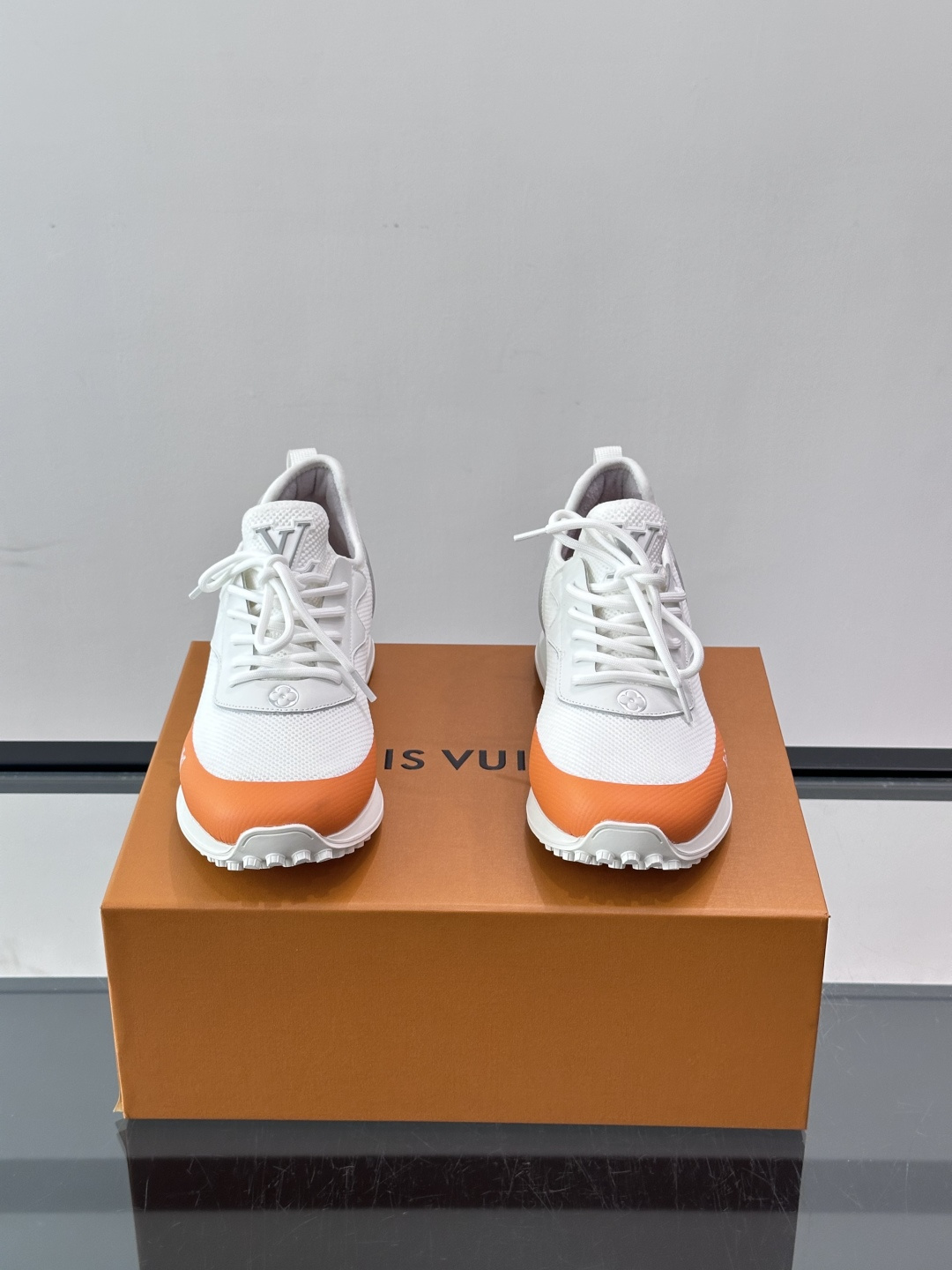 LV White Orange Mesh Sneakers