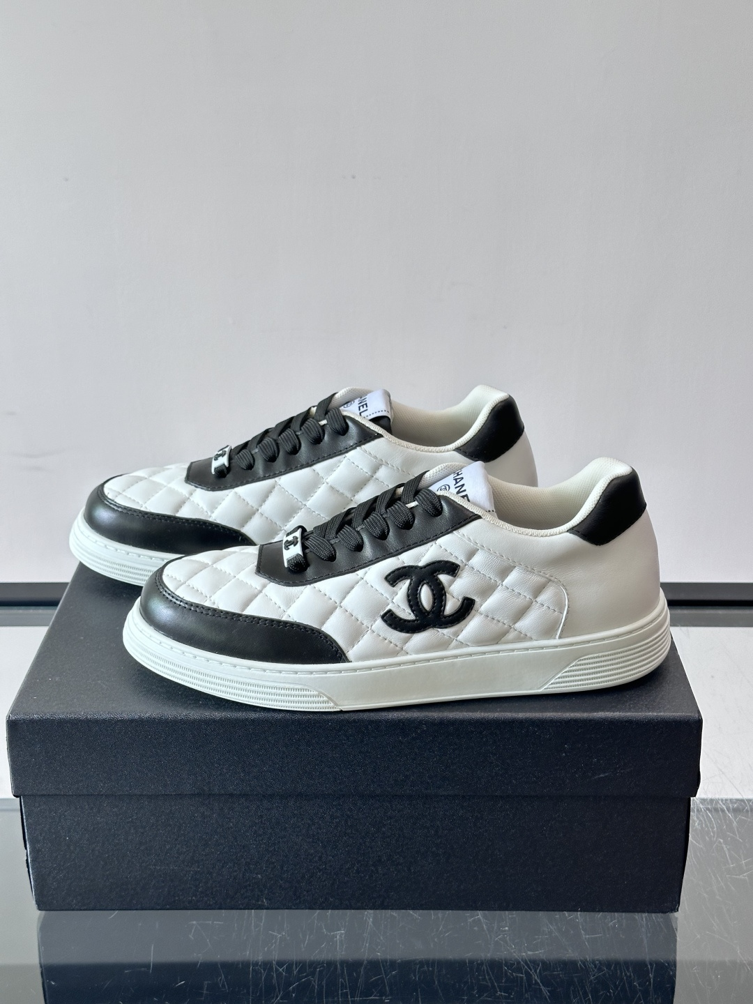 Chanel Quilted CC Logo Sneakers