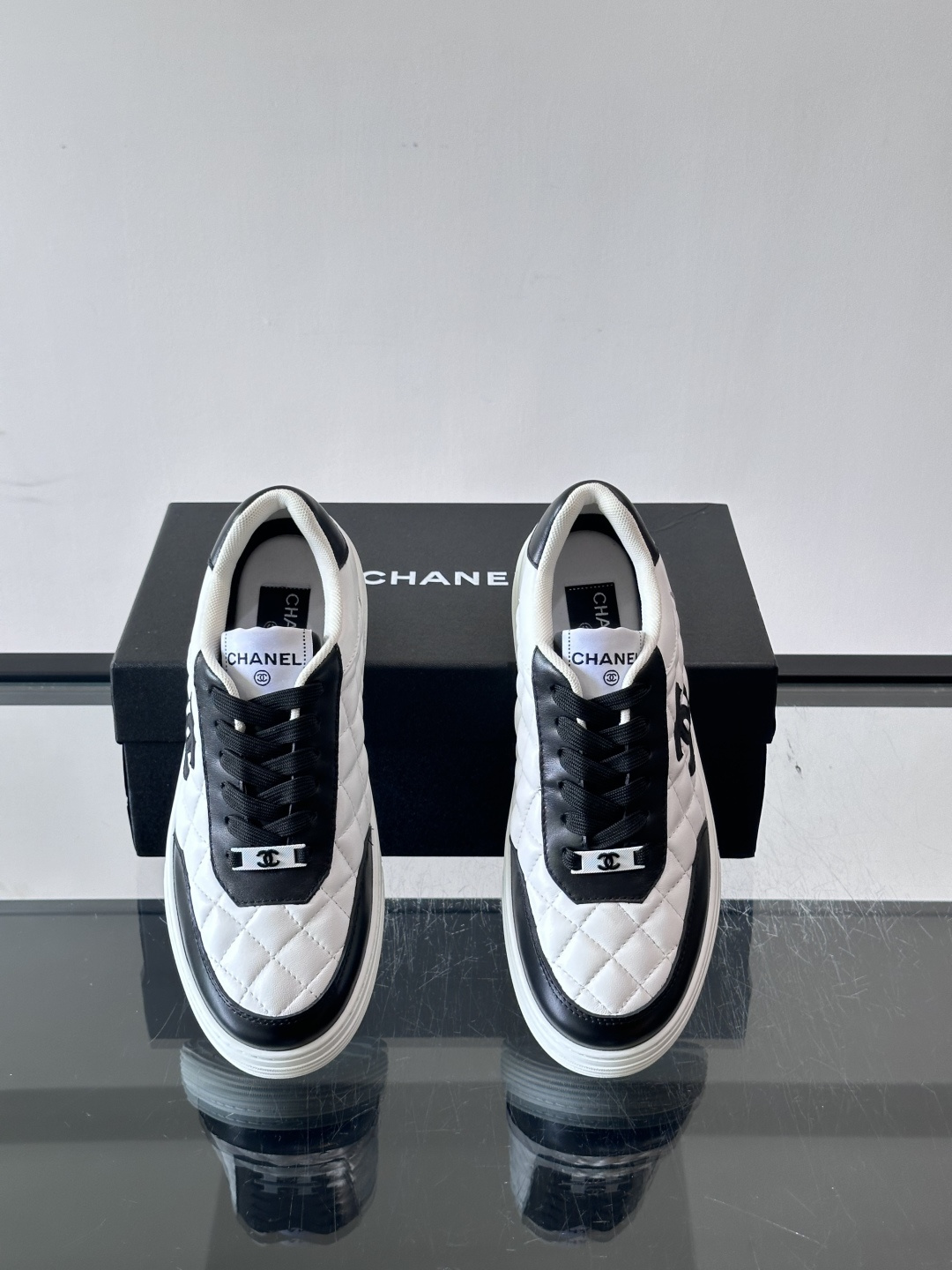 Chanel Quilted CC Logo Sneakers