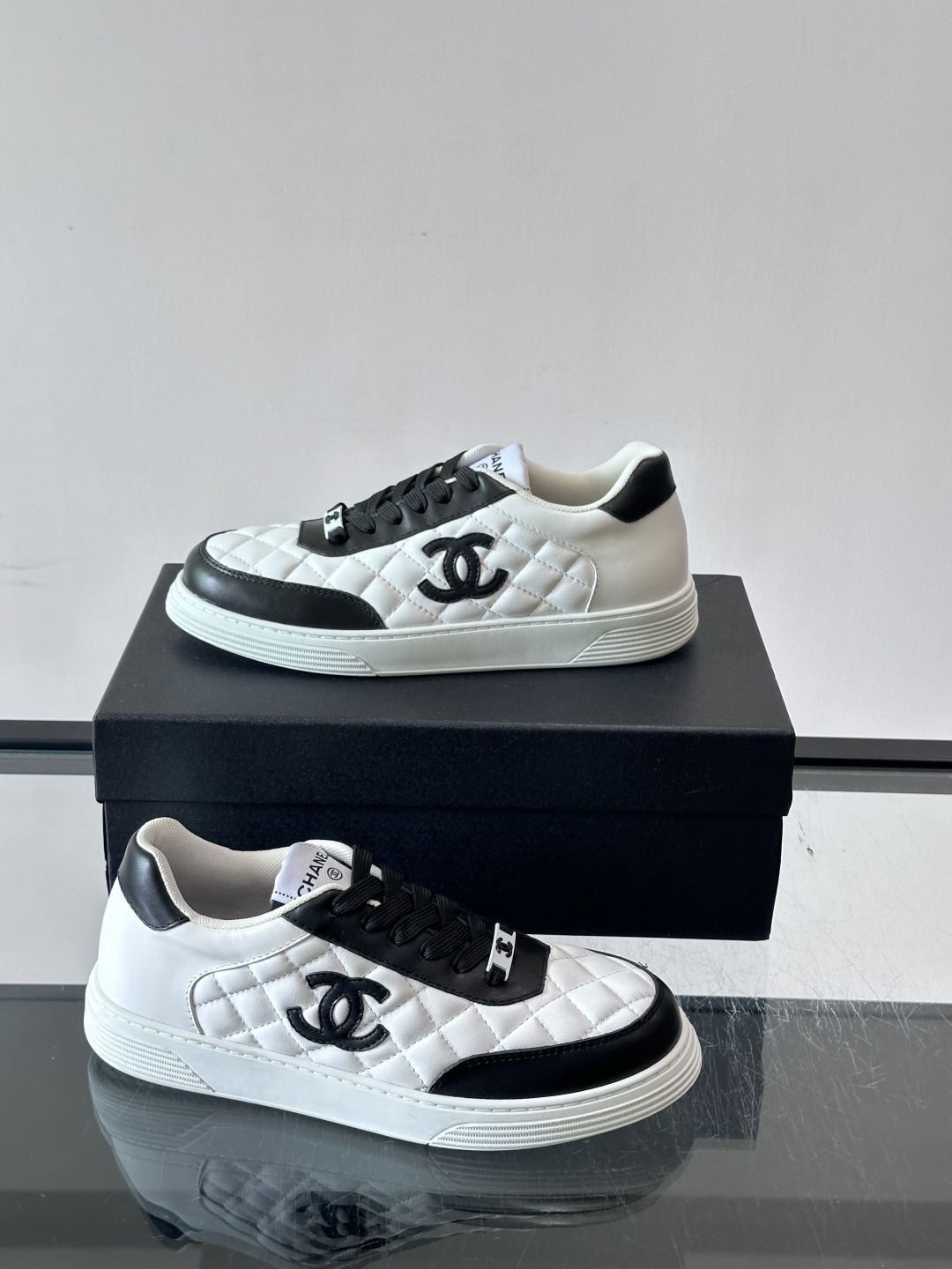 Chanel Quilted CC Logo Sneakers