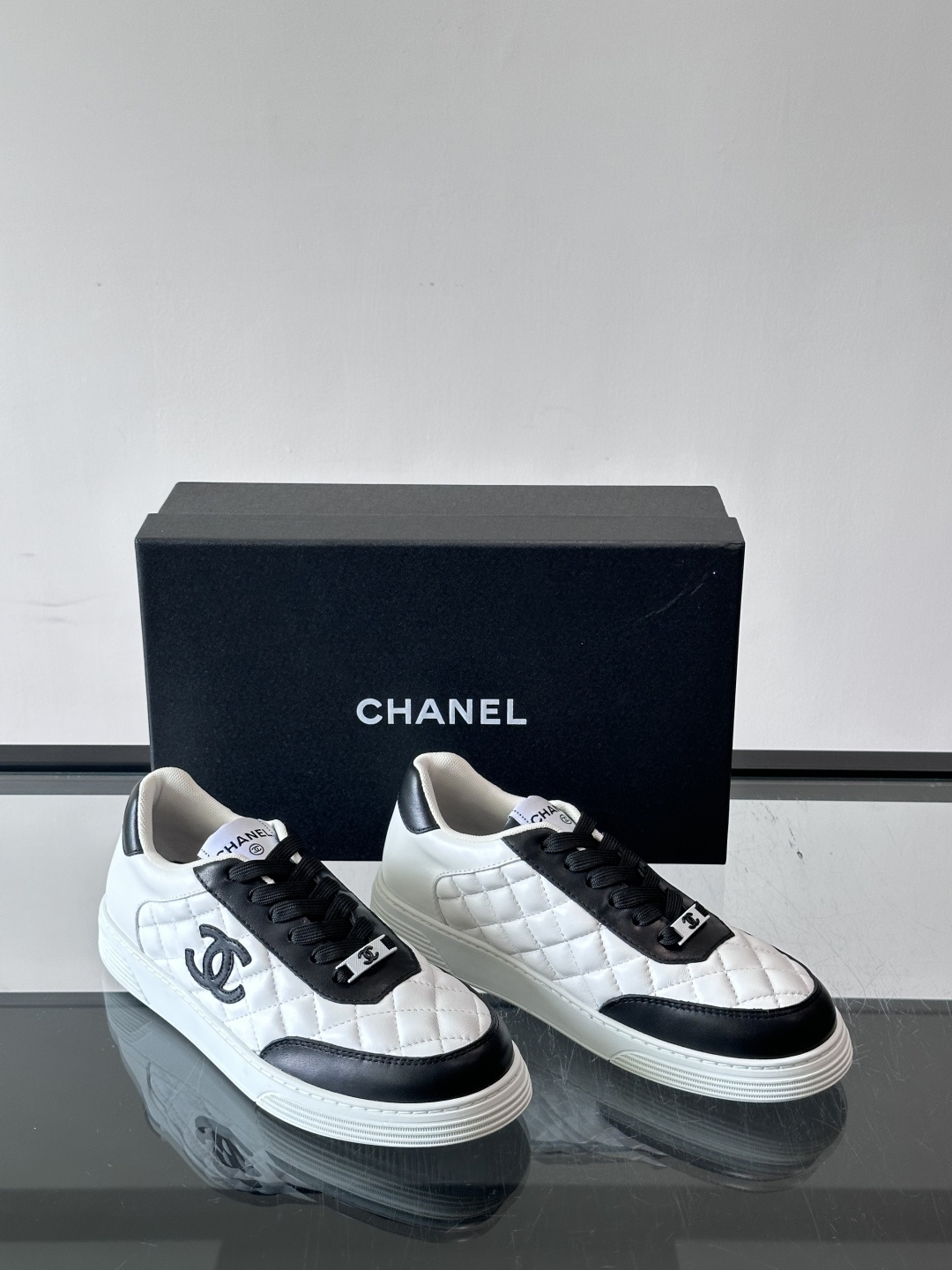 Chanel Quilted CC Logo Sneakers