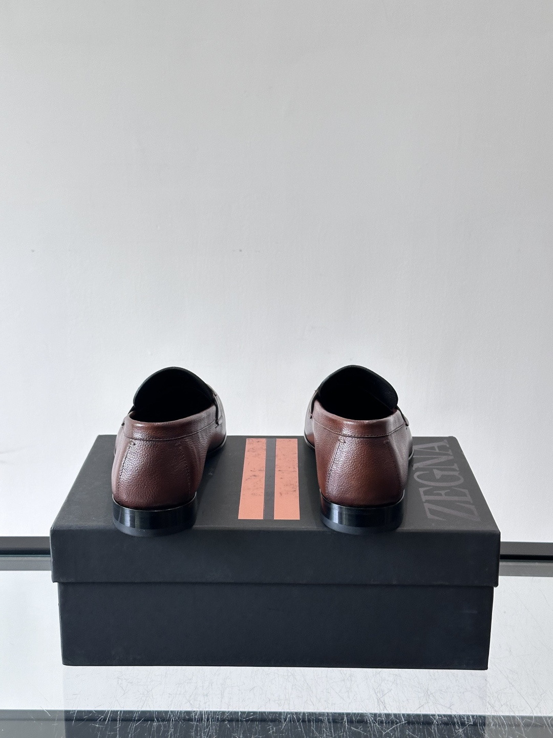 Zegna Brown Leather Penny Loafers